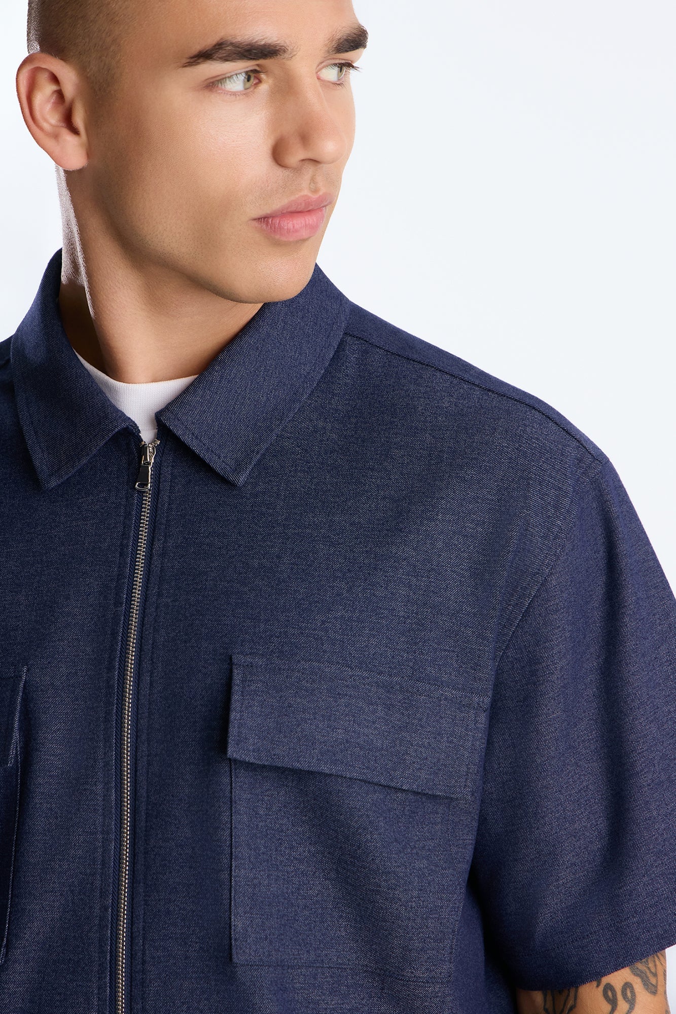 Moderne Cargo Full Zip Shirt - Navy image 11