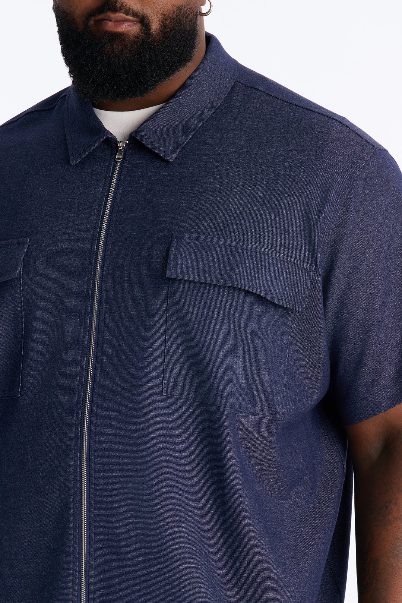 Moderne Cargo Full Zip Shirt - Navy image 4