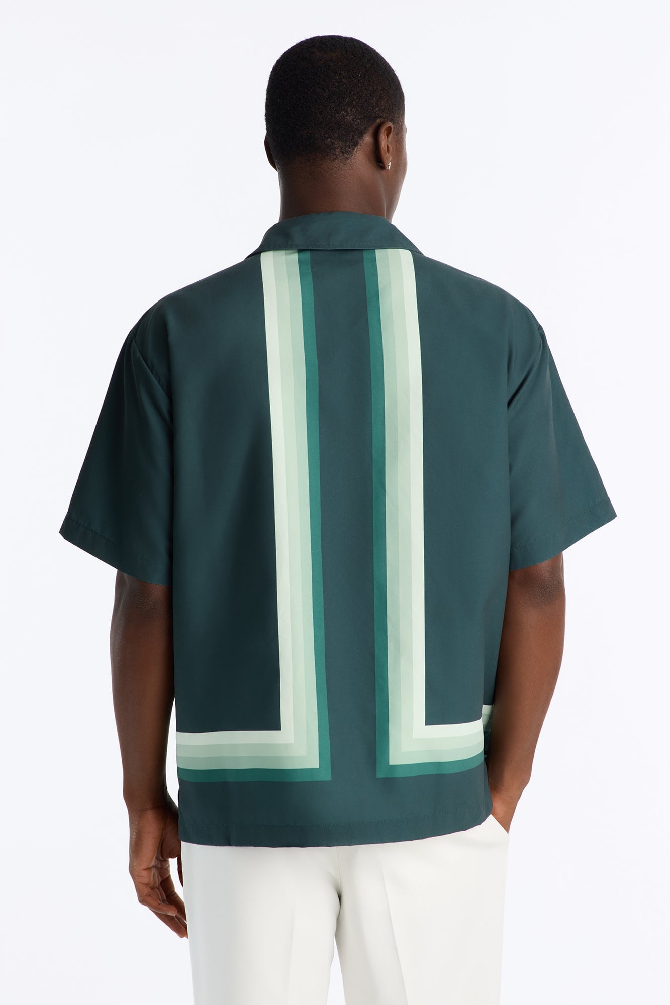 Level Up Relaxed Cuban Collar Button Up Shirt - Green/combo image 7