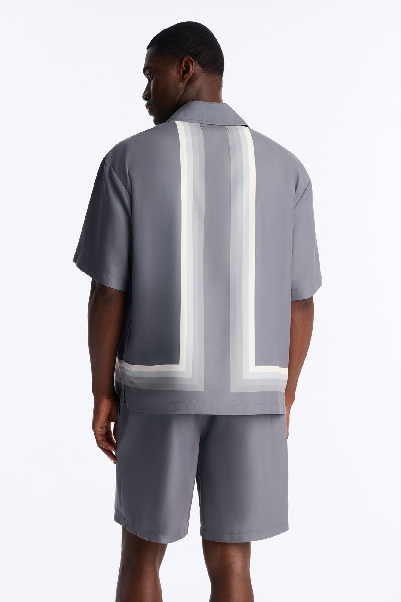 Level Up Relaxed Cuban Collar Button Up Shirt - Grey/combo image 8