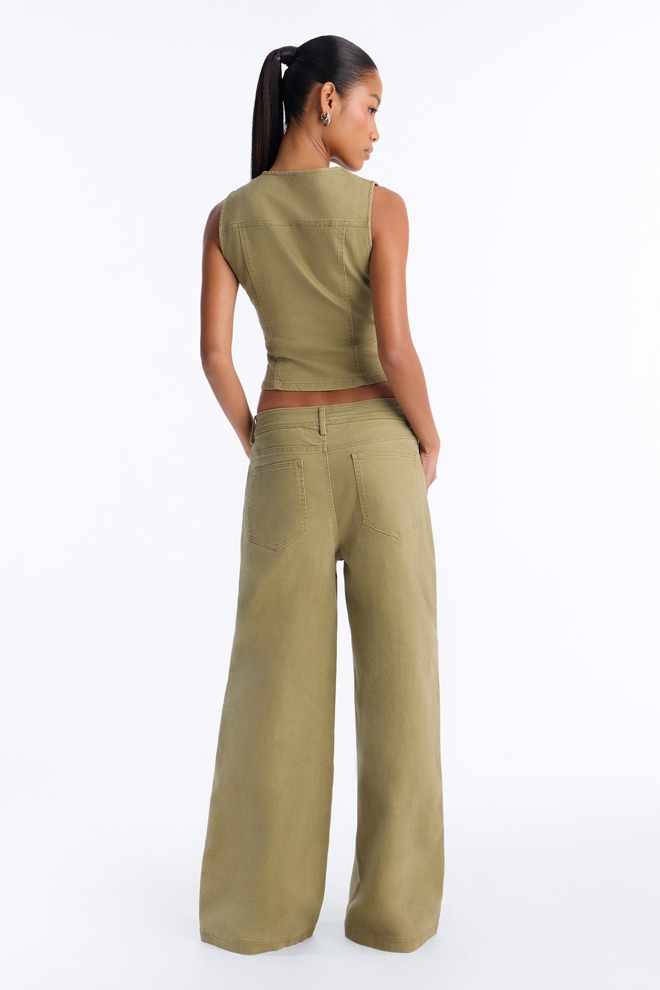Maura Denim Pant Set - Olive image 4