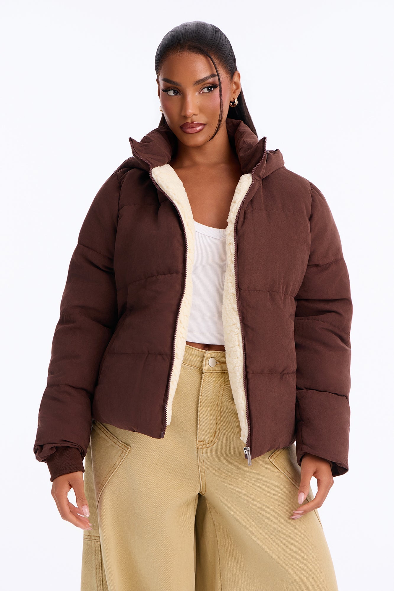 In The Middle Of The City Puffer Jacket - Chocolate image 5