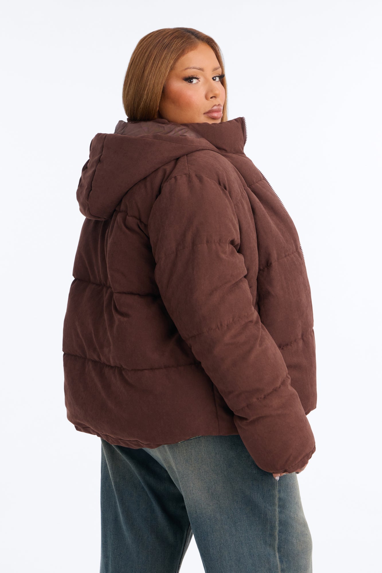 In The Middle Of The City Puffer Jacket - Chocolate image 4