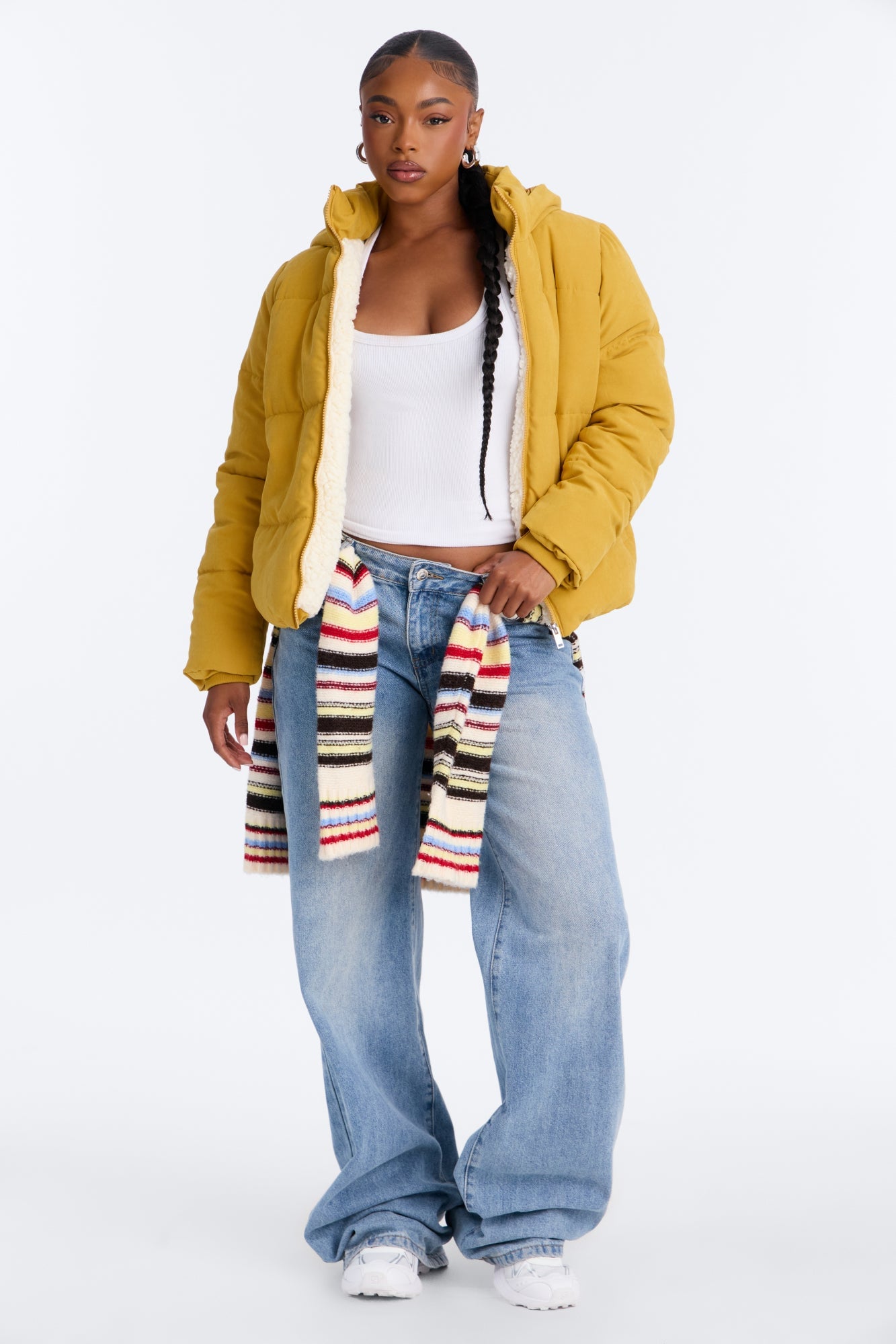 In The Middle Of The City Puffer Jacket - Mustard image 6