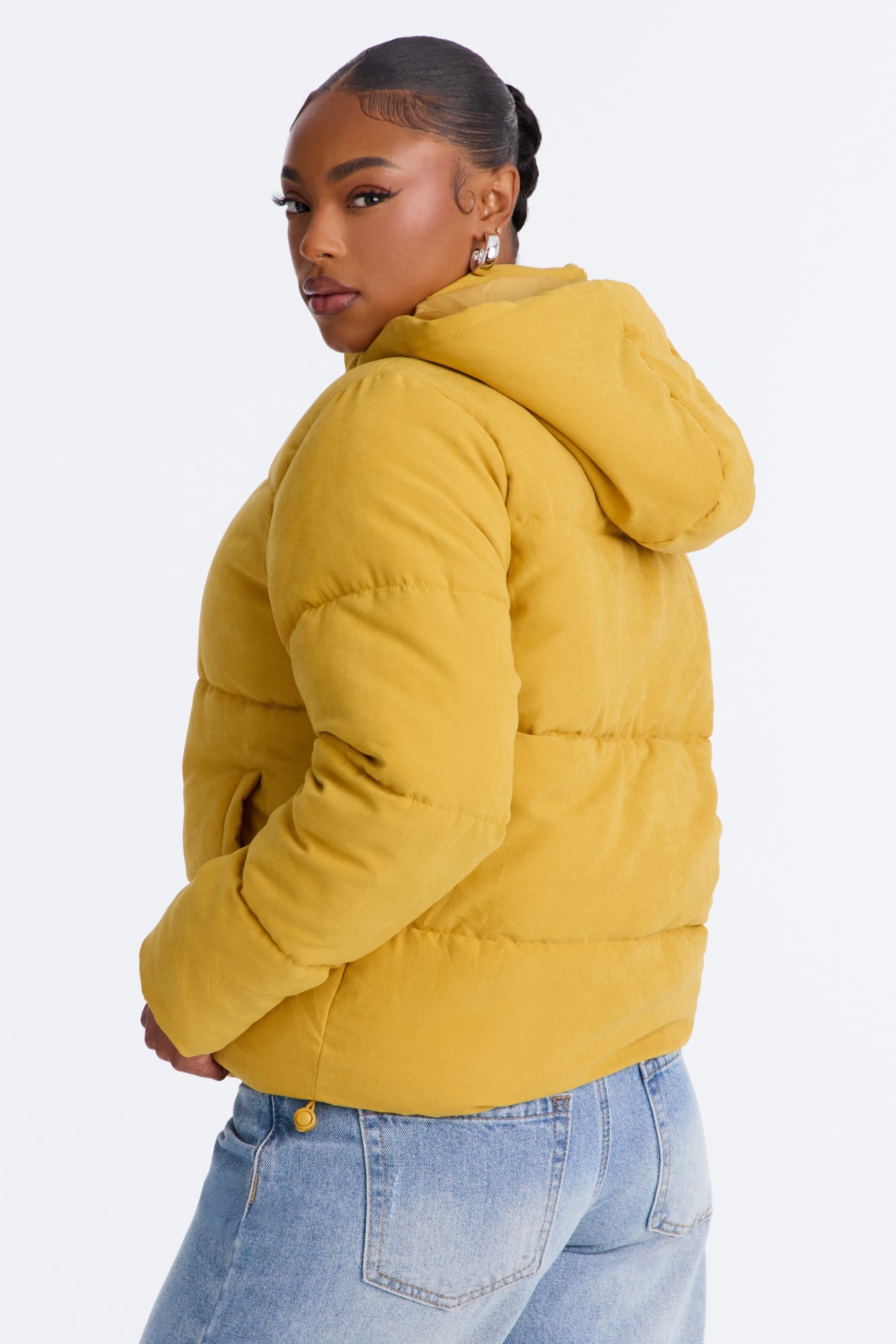 In The Middle Of The City Puffer Jacket - Mustard image 7