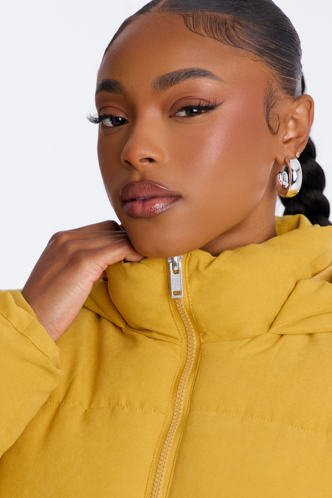 In The Middle Of The City Puffer Jacket - Mustard image 8