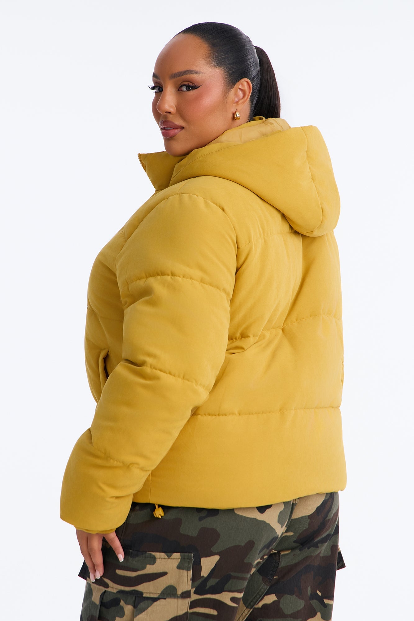 In The Middle Of The City Puffer Jacket - Mustard image 4
