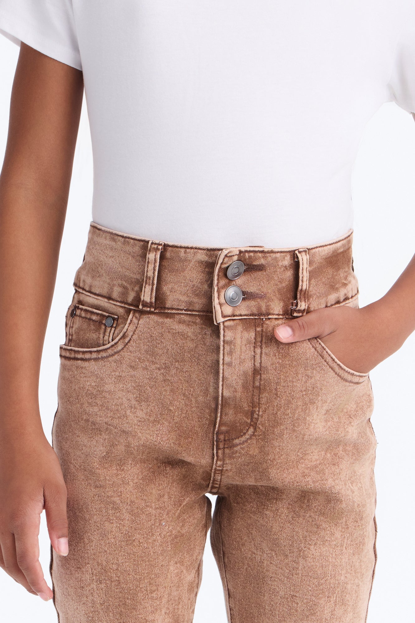 Mini Classic High Waist Skinny Jeans II - Brown image 4