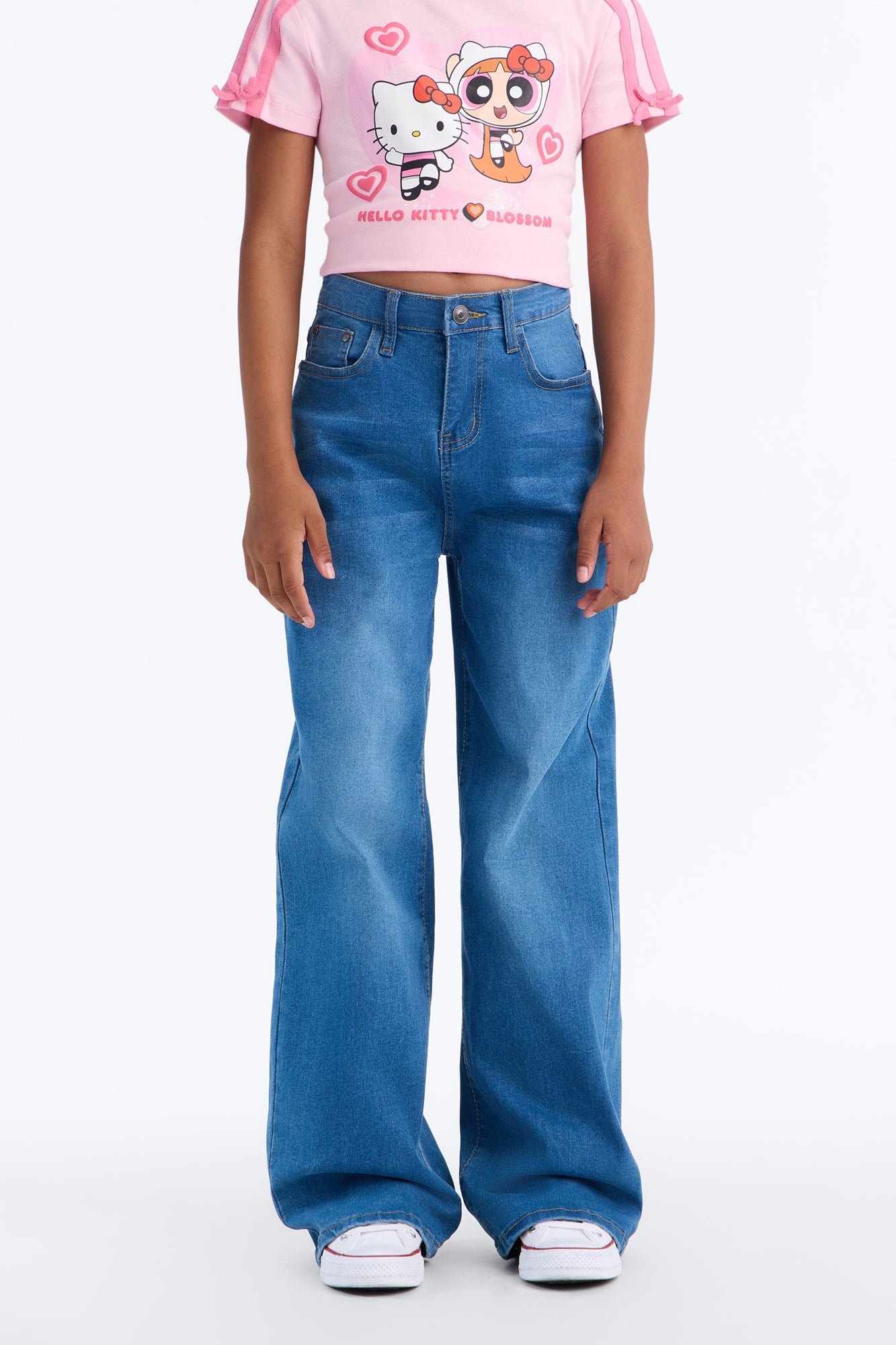Mini Perfect Timing Wide Leg Jeans - Medium Blue Wash image 2