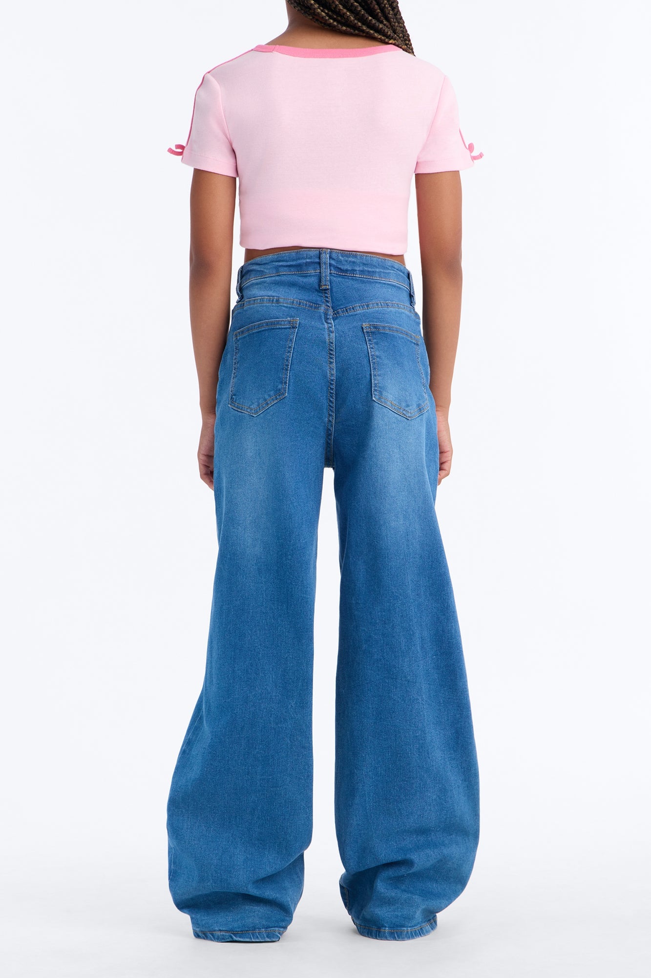 Mini Perfect Timing Wide Leg Jeans - Medium Blue Wash image 3