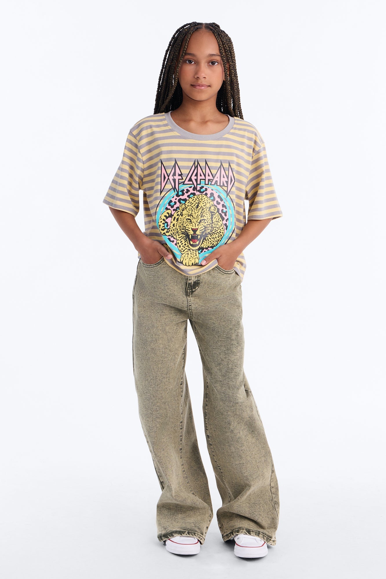 Mini Perfect Timing Wide Leg Jeans - Moss image 1
