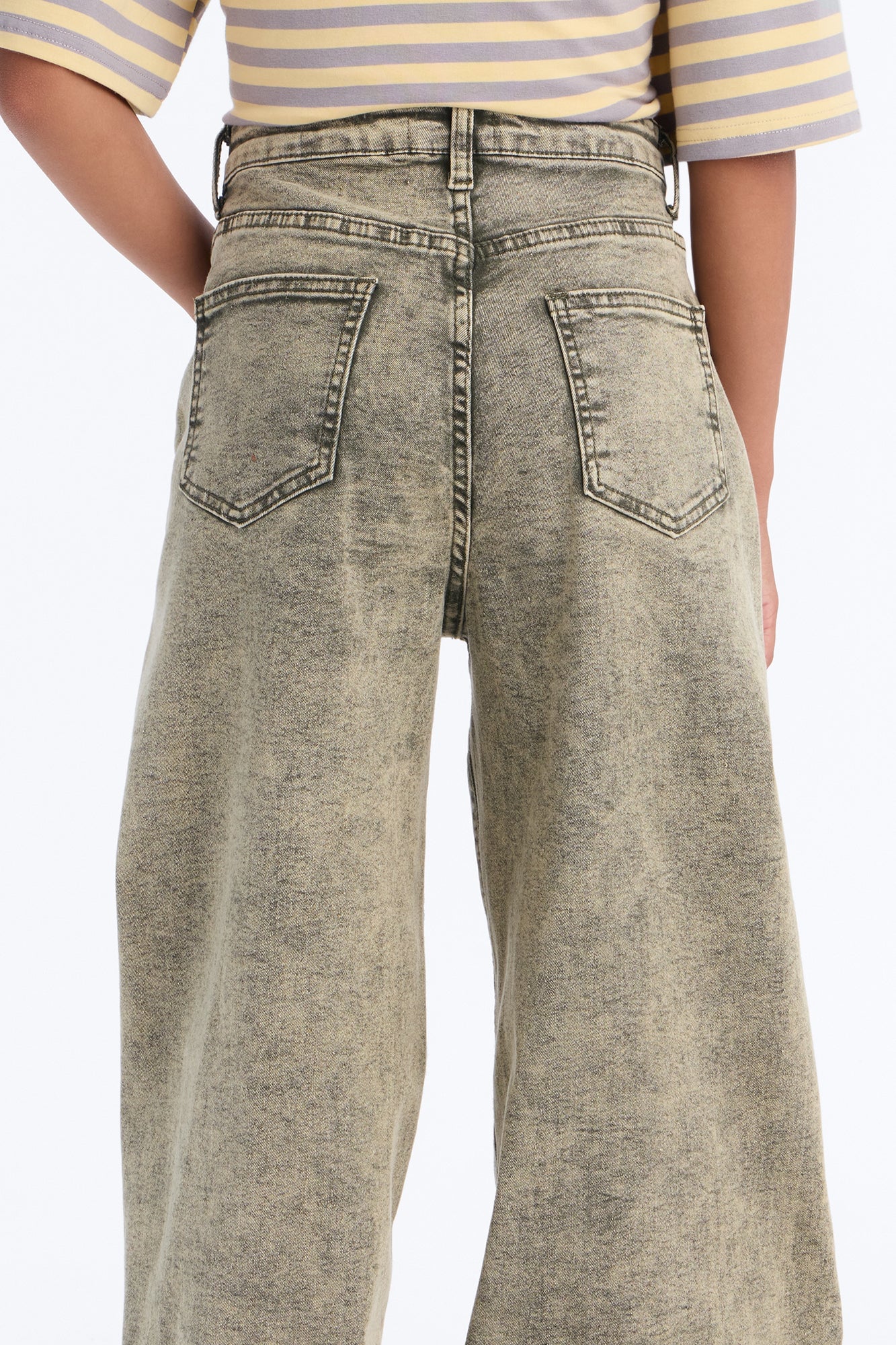 Mini Perfect Timing Wide Leg Jeans - Moss image 3