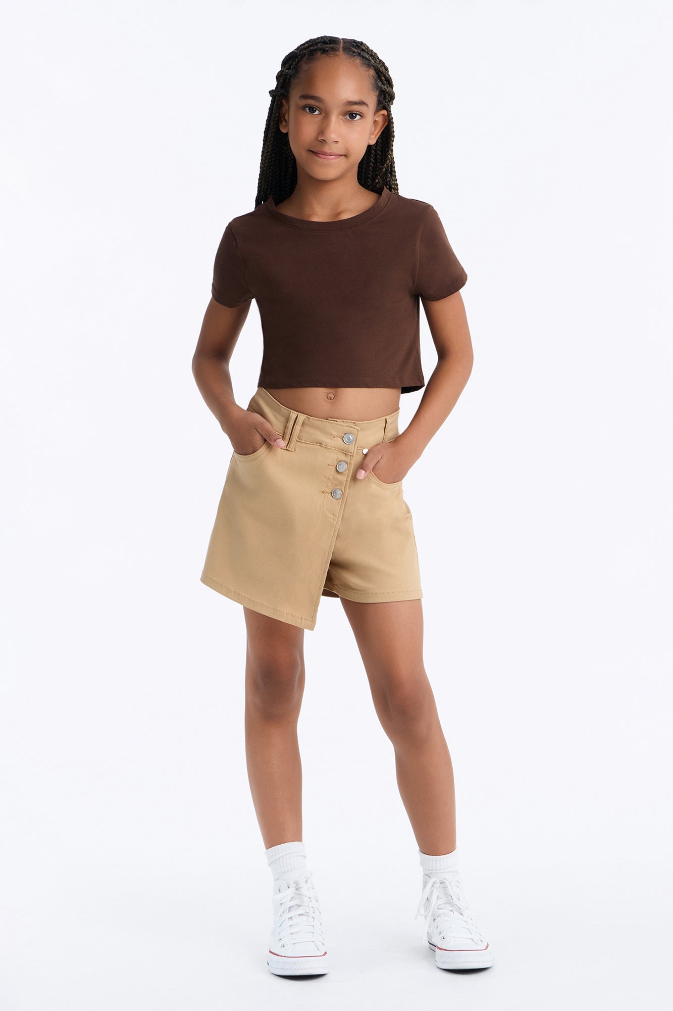 Mini Bestie For The Restie Denim Skort - Khaki image 1