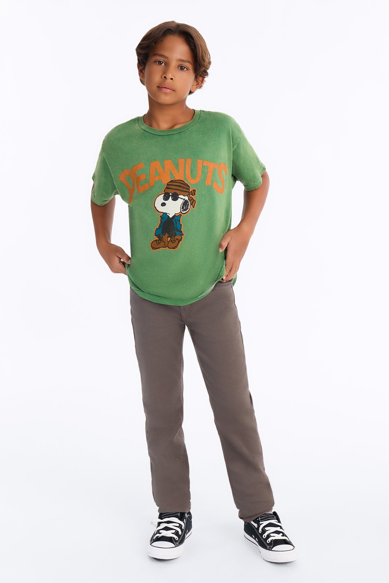 Mini Peanuts Cool Vibes Graphic Short Sleeve Tee - Hunter Green image 2