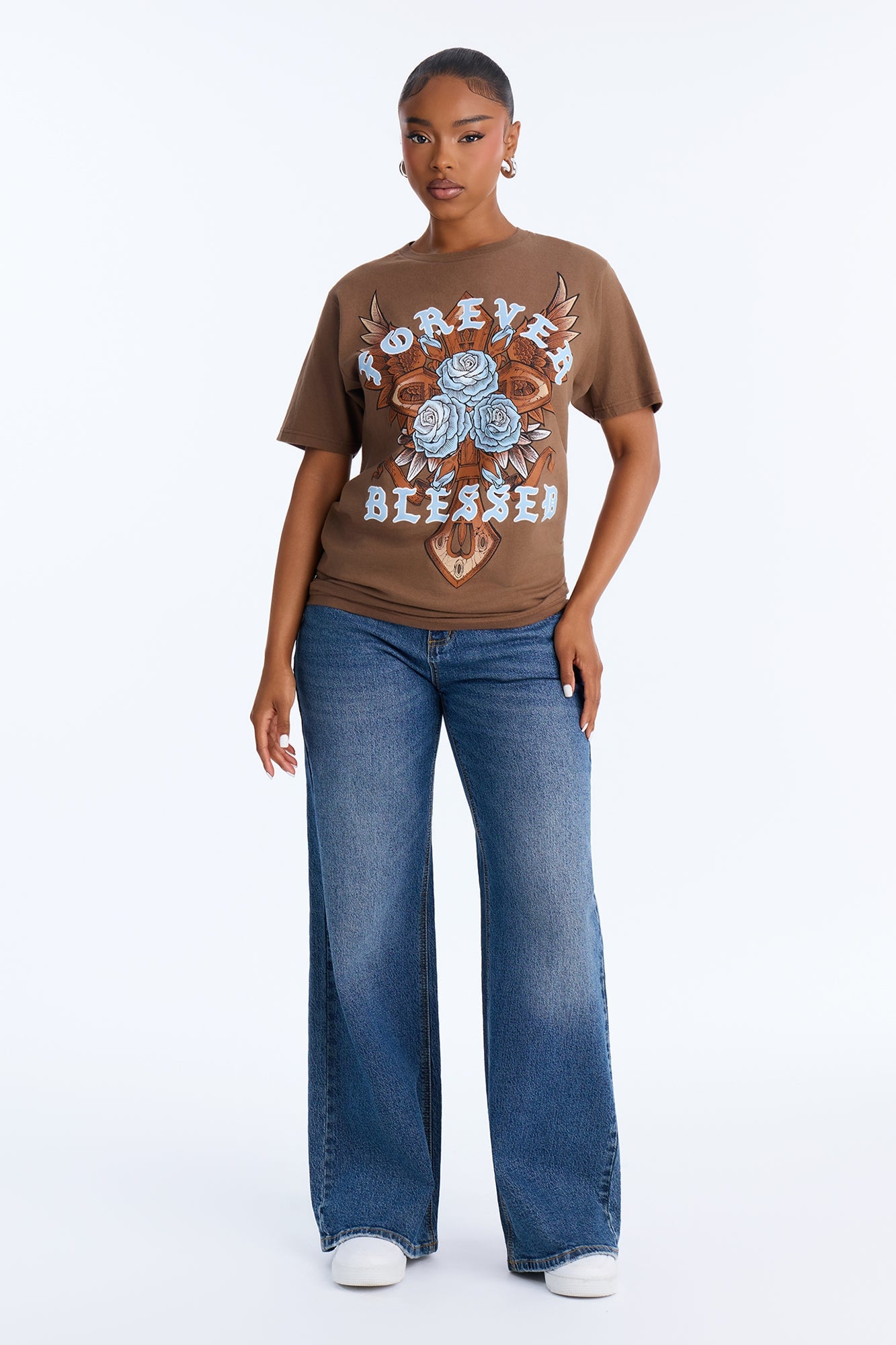 Forever Blessed Graphic Tee - Chocolate image 5