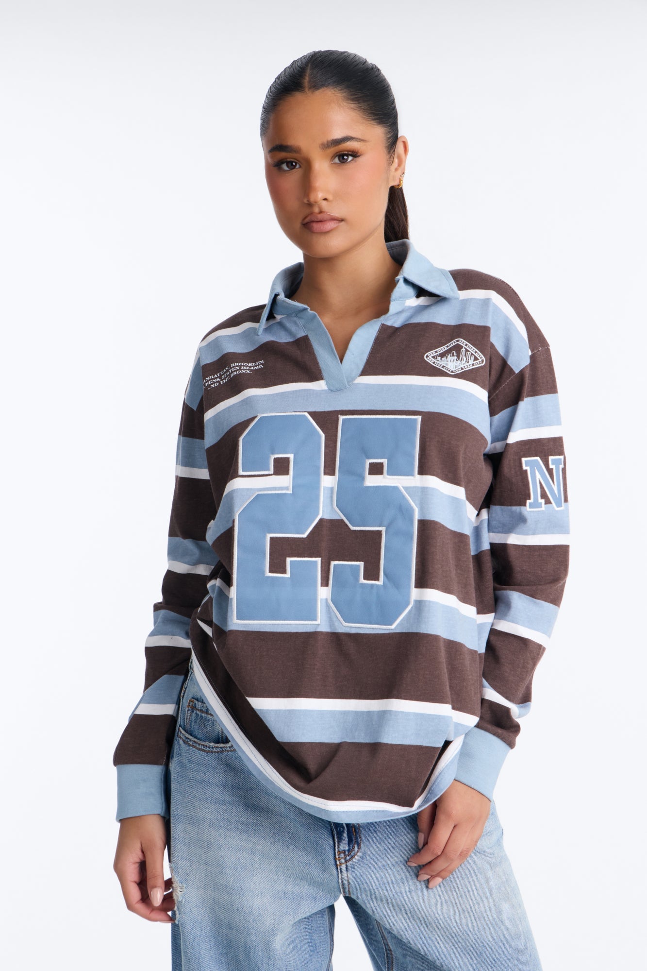 Rugby Stripe Multi Graphic Polo - Chocolate/Combo image 5
