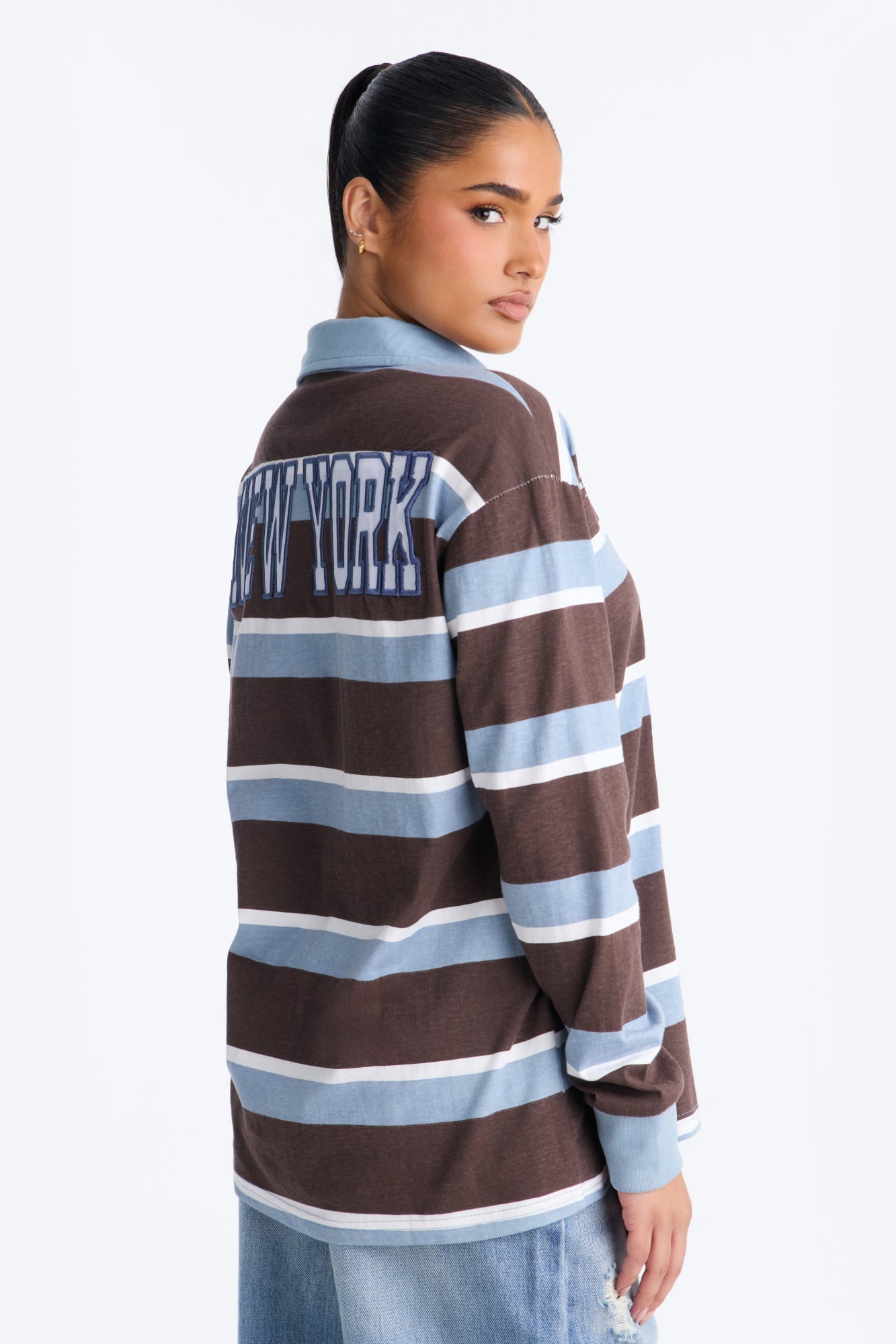 Rugby Stripe Multi Graphic Polo - Chocolate/Combo image 7