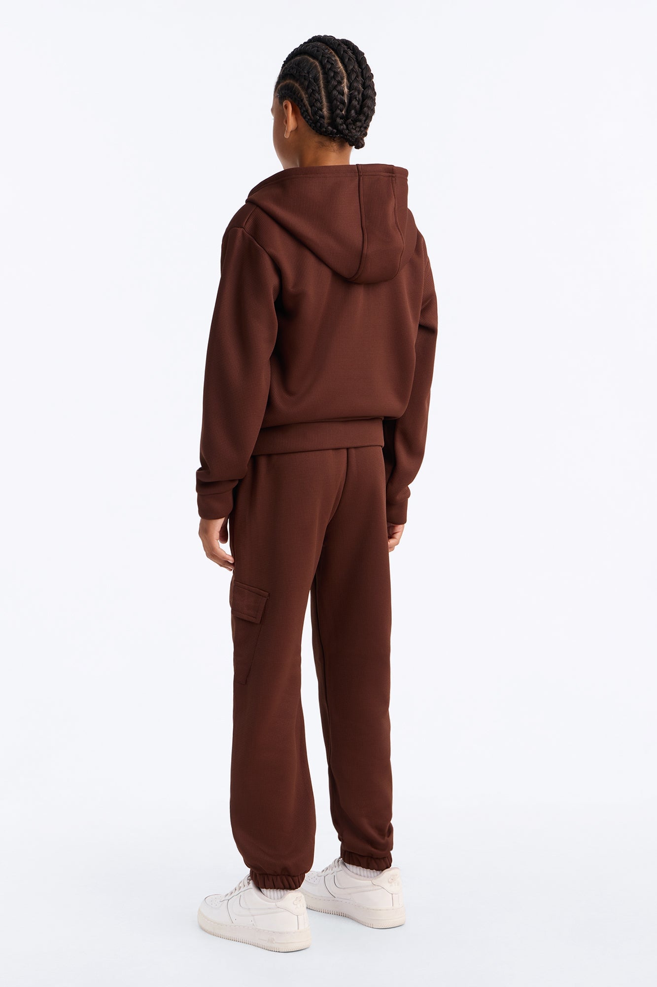 Mini Aiden 2 Piece Cargo Hoodie And Jogger Set - Brown image 3