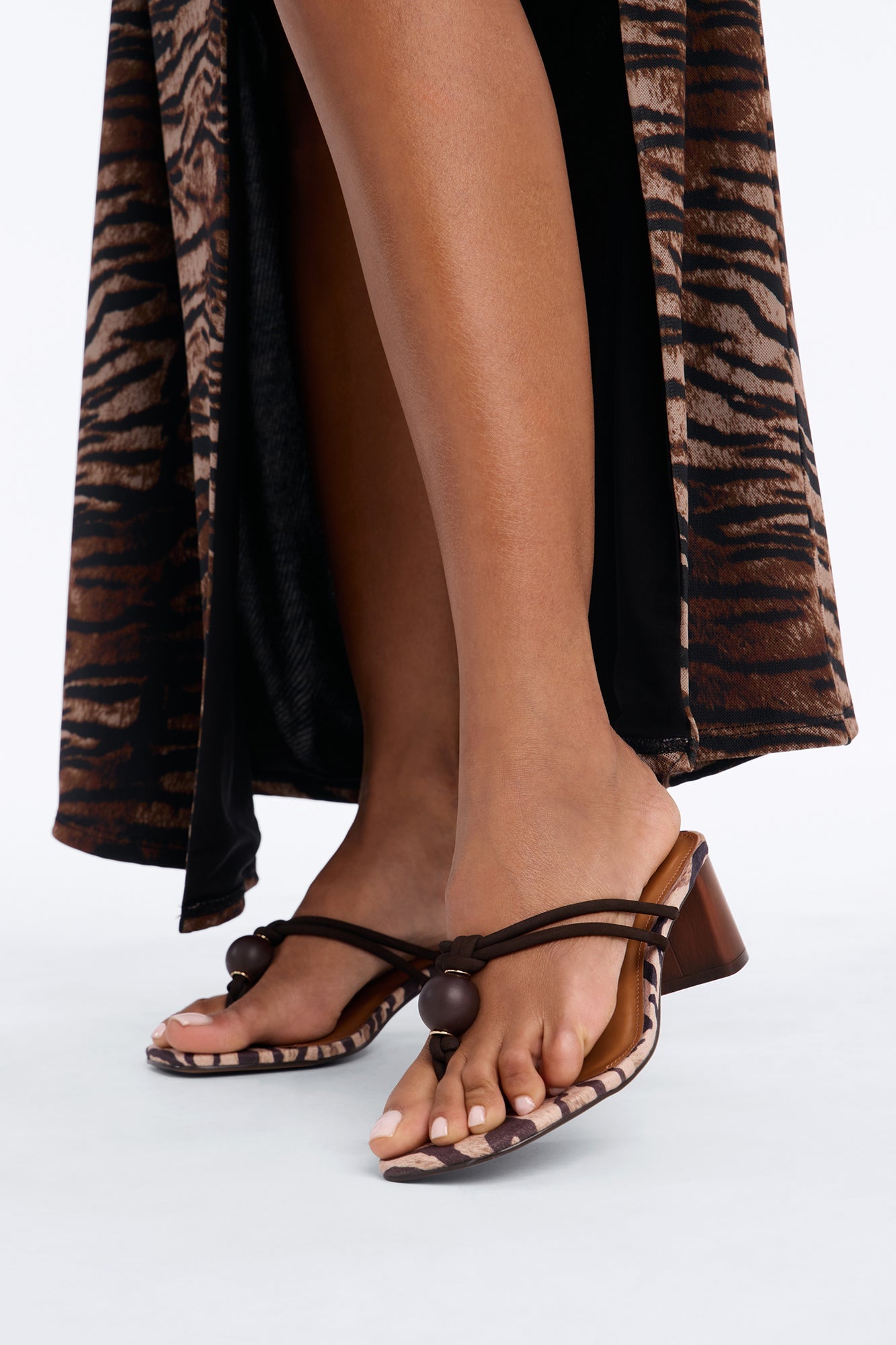 Steve Madden Remedy Zebra Thong Heels - Brown/combo image 1