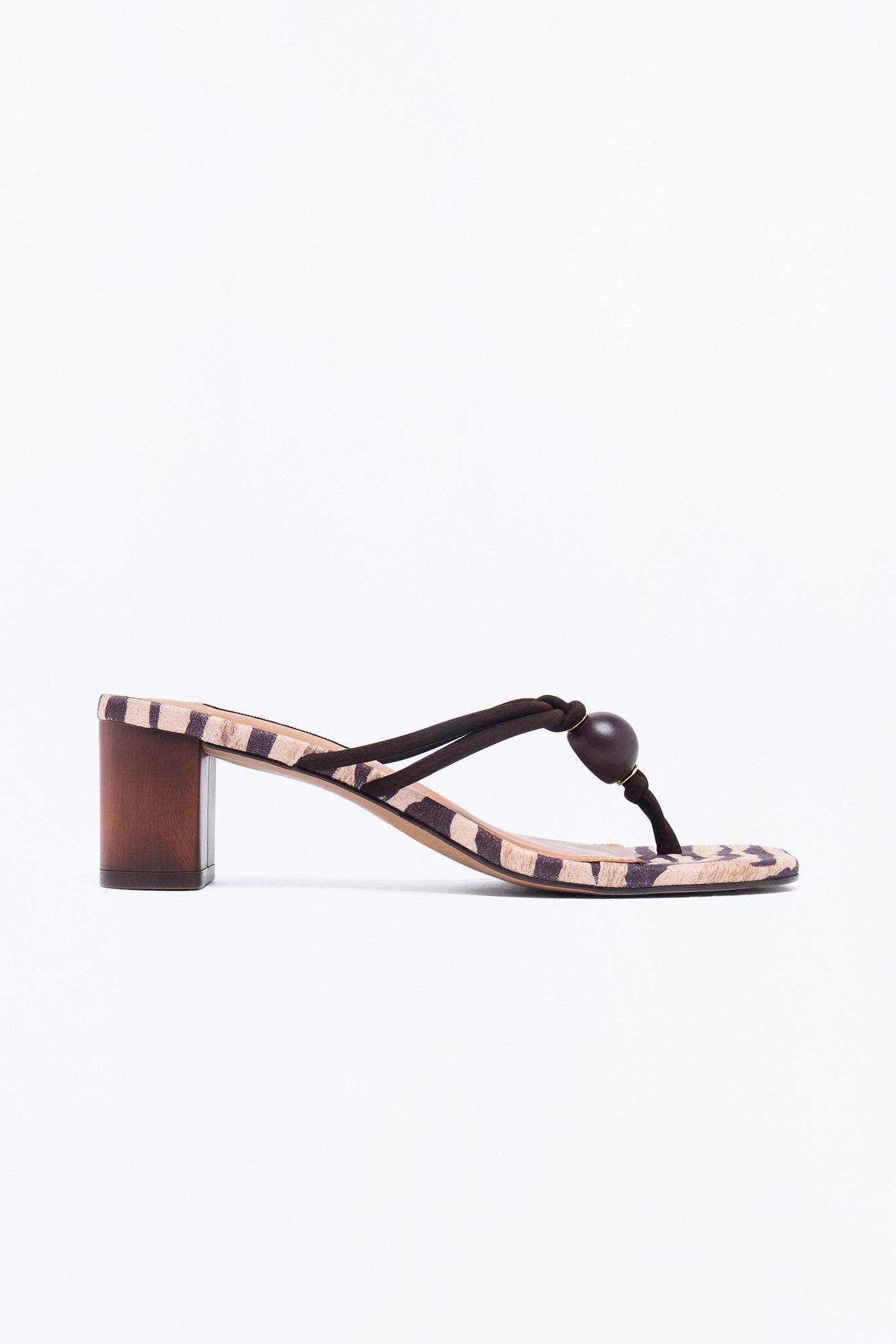 Steve Madden Remedy Zebra Thong Heels - Brown/combo image 3