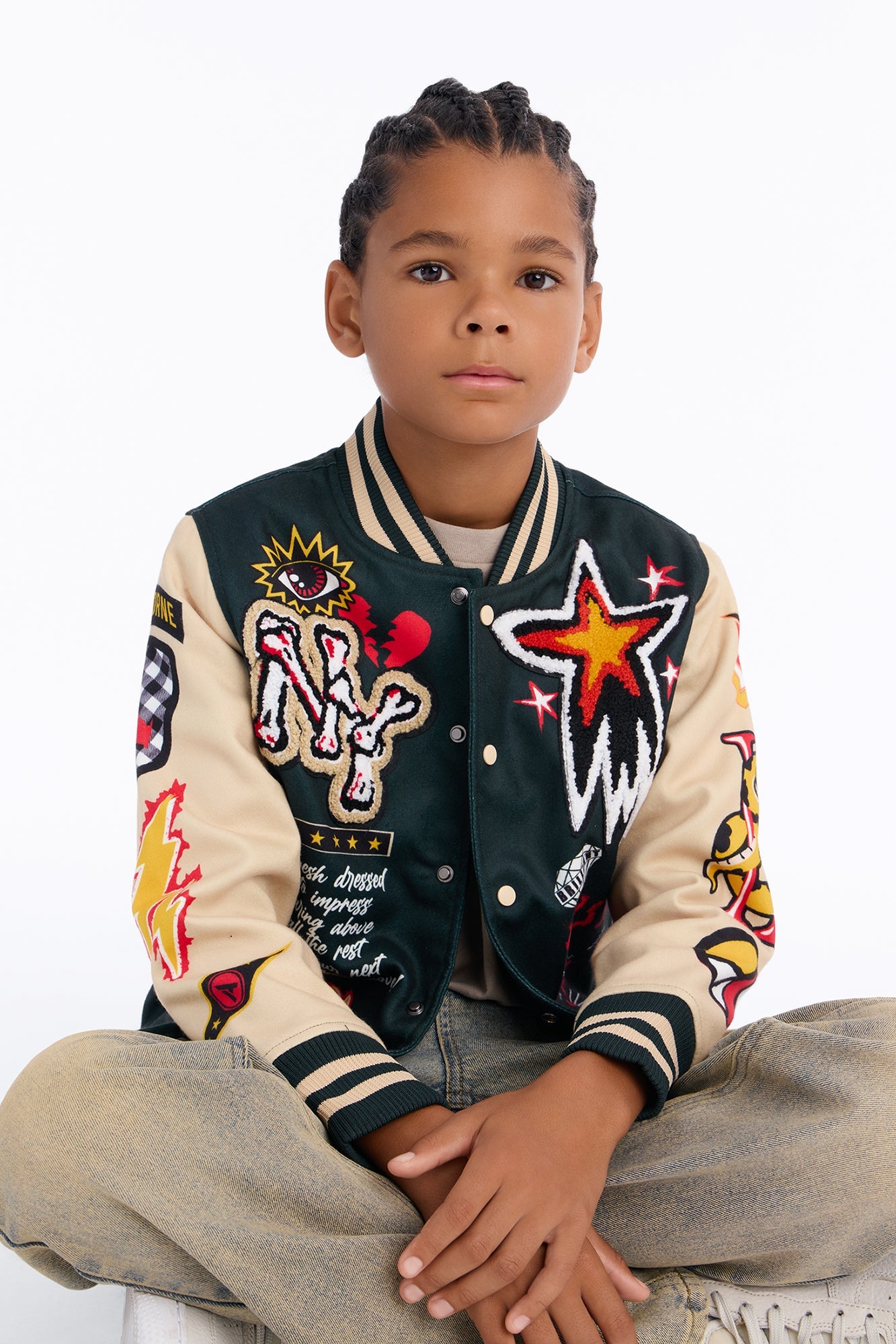 Mini Super Fly Varsity Jacket - Green image 1