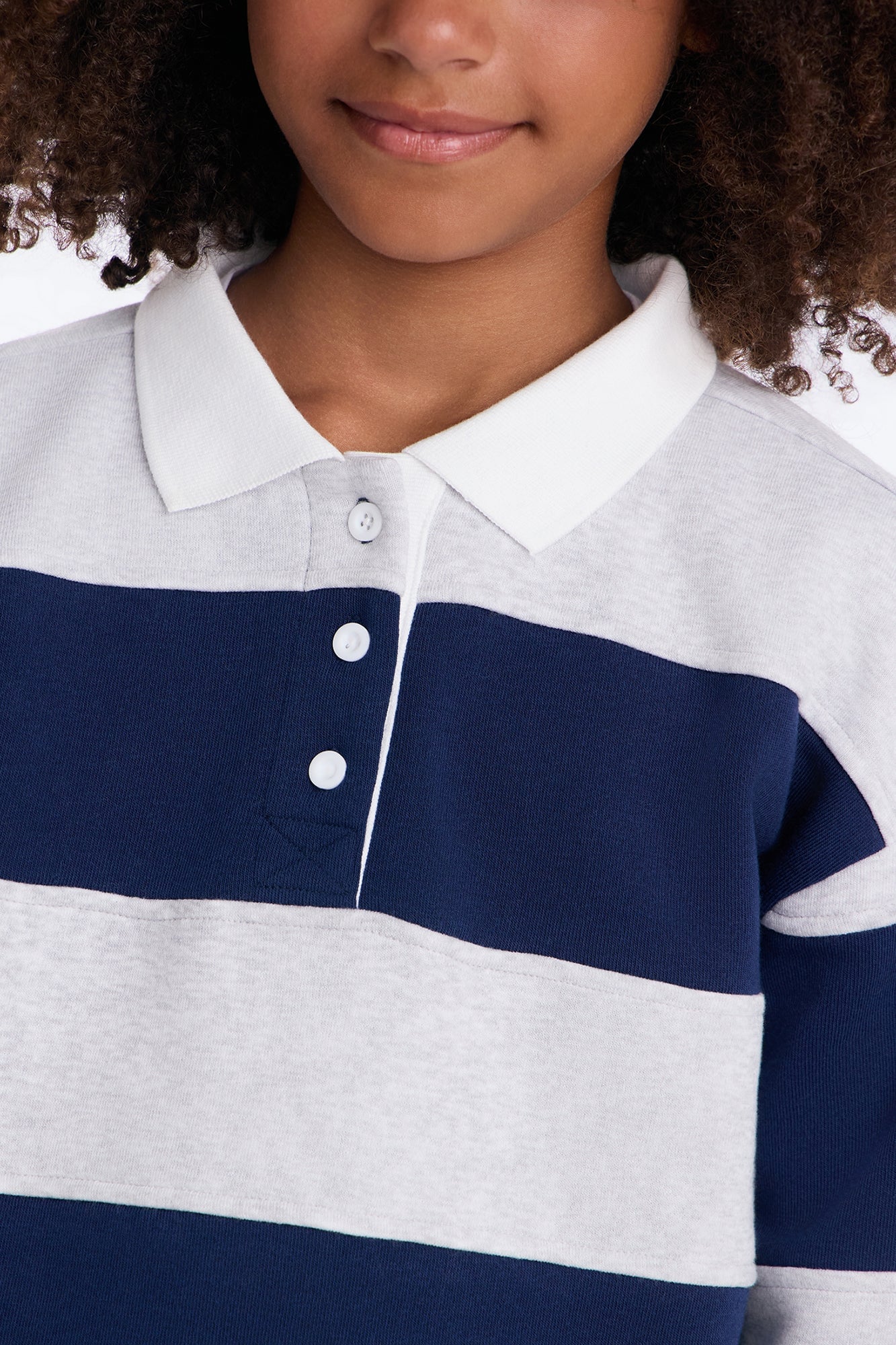 Mini Katie Rugby Striped Polo - Navy/combo image 3