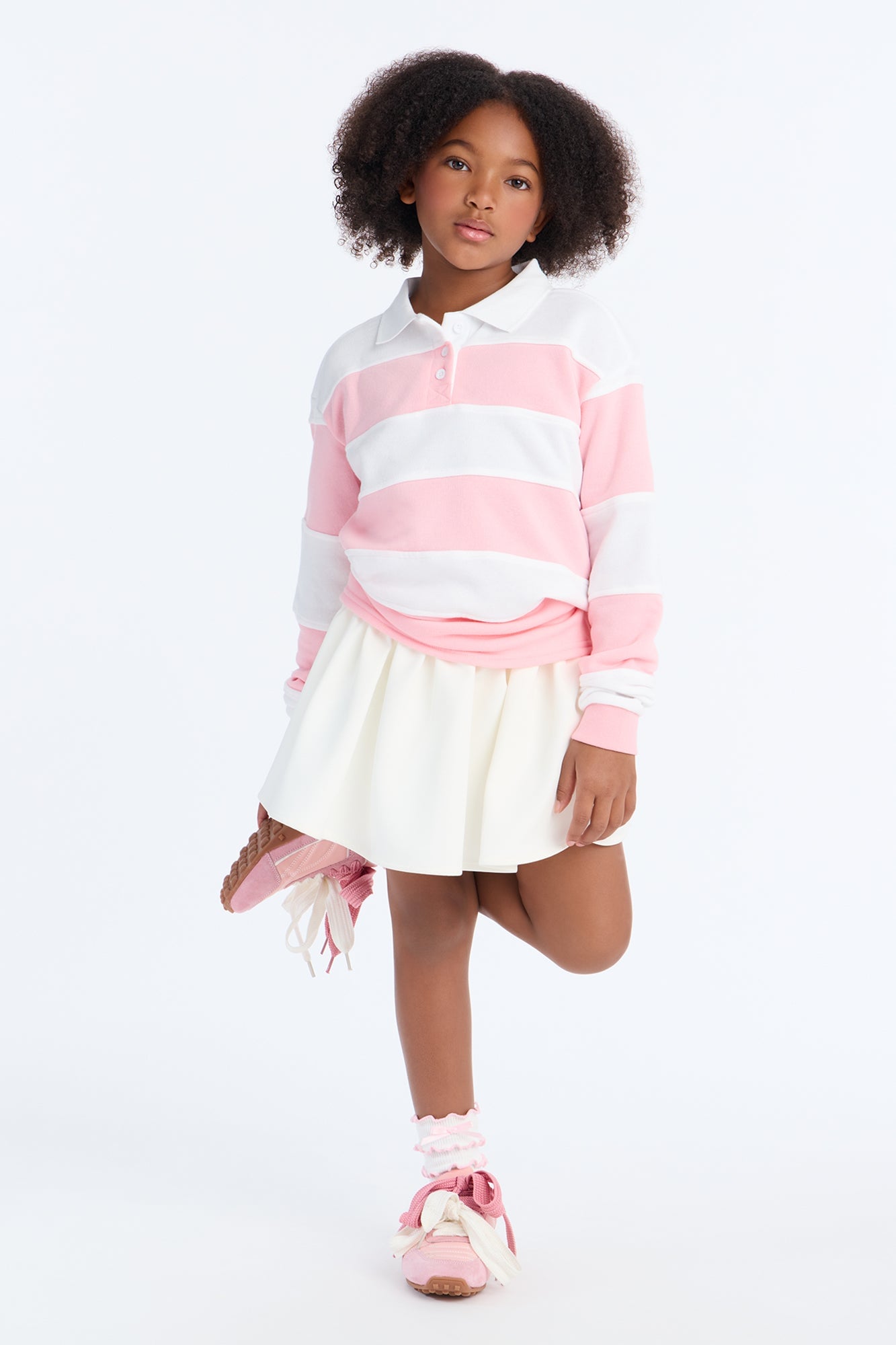 Mini Katie Rugby Striped Polo - Pink/combo image 2