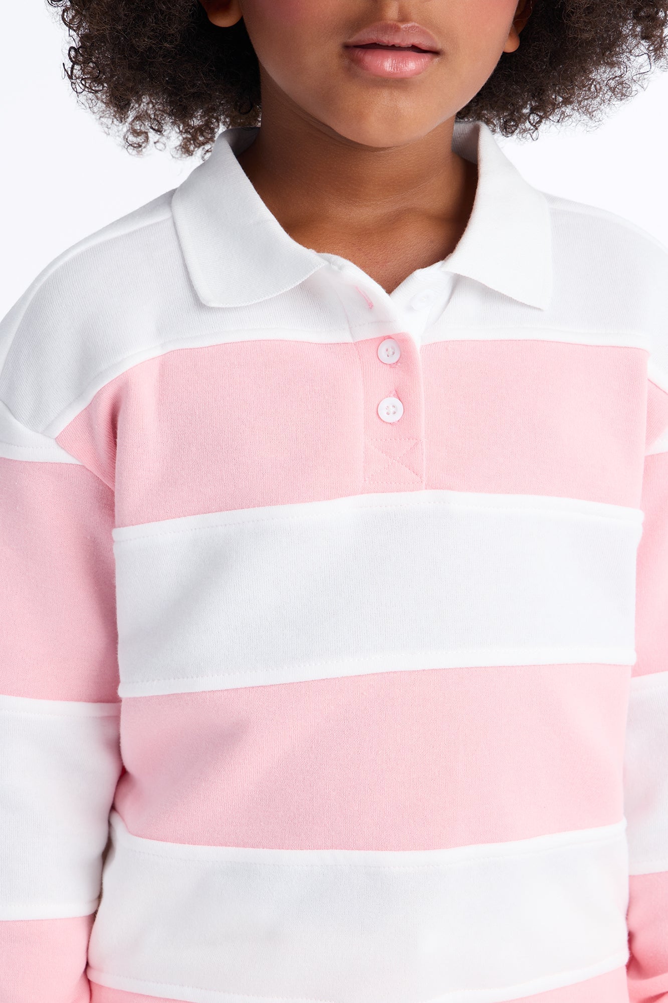 Mini Katie Rugby Striped Polo - Pink/combo image 4