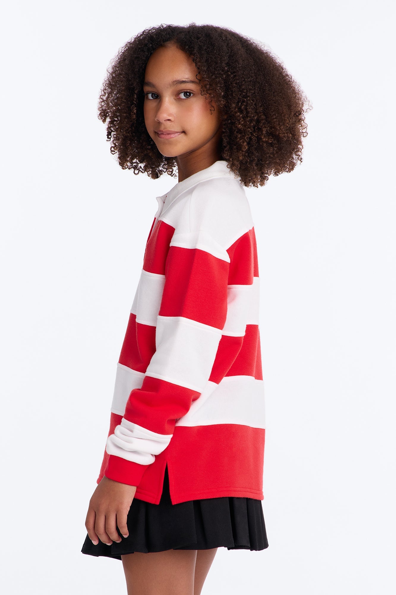 Mini Katie Rugby Striped Polo - Red/combo image 3