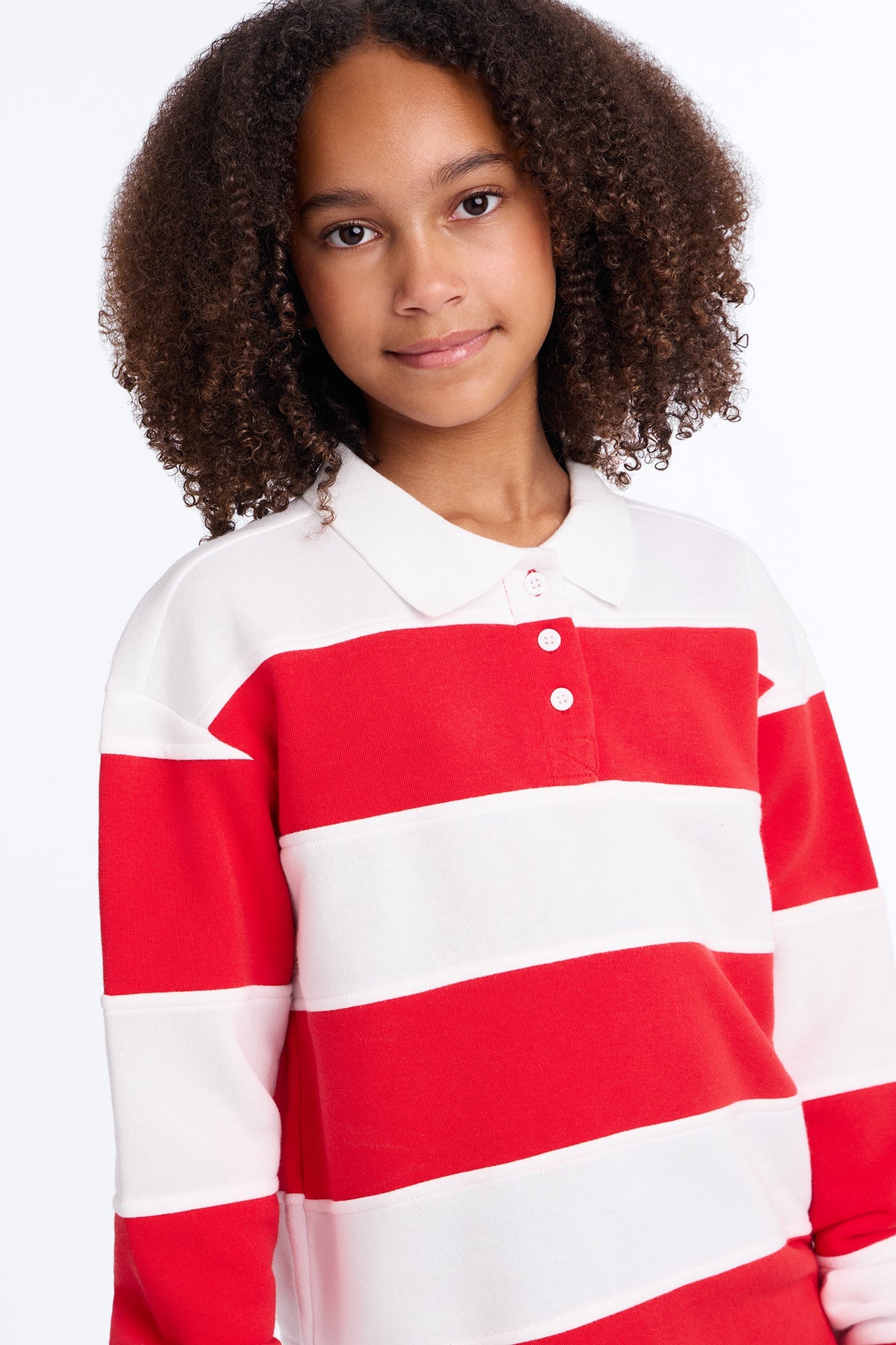 Mini Katie Rugby Striped Polo - Red/combo image 4