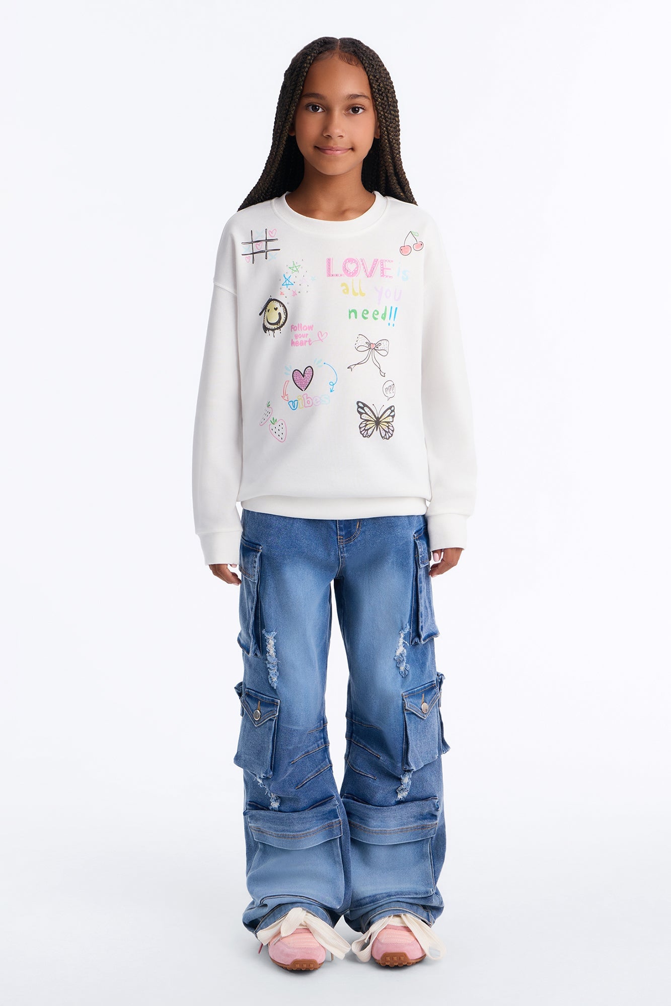 Mini Love Is All You Need Crew Neck Sweatshirt - Ivory image 2