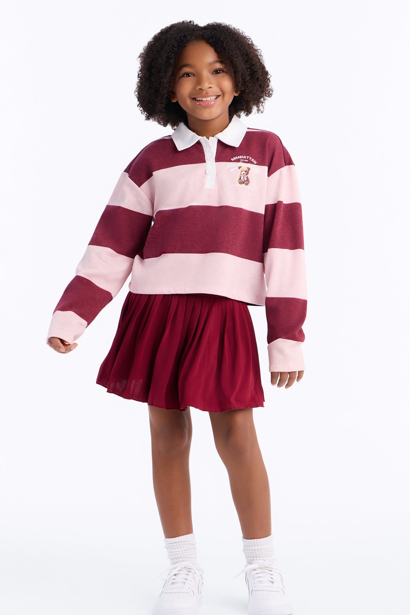 Mini Manhattan Girl Pleated Skort Set - Burgundy/combo image 1