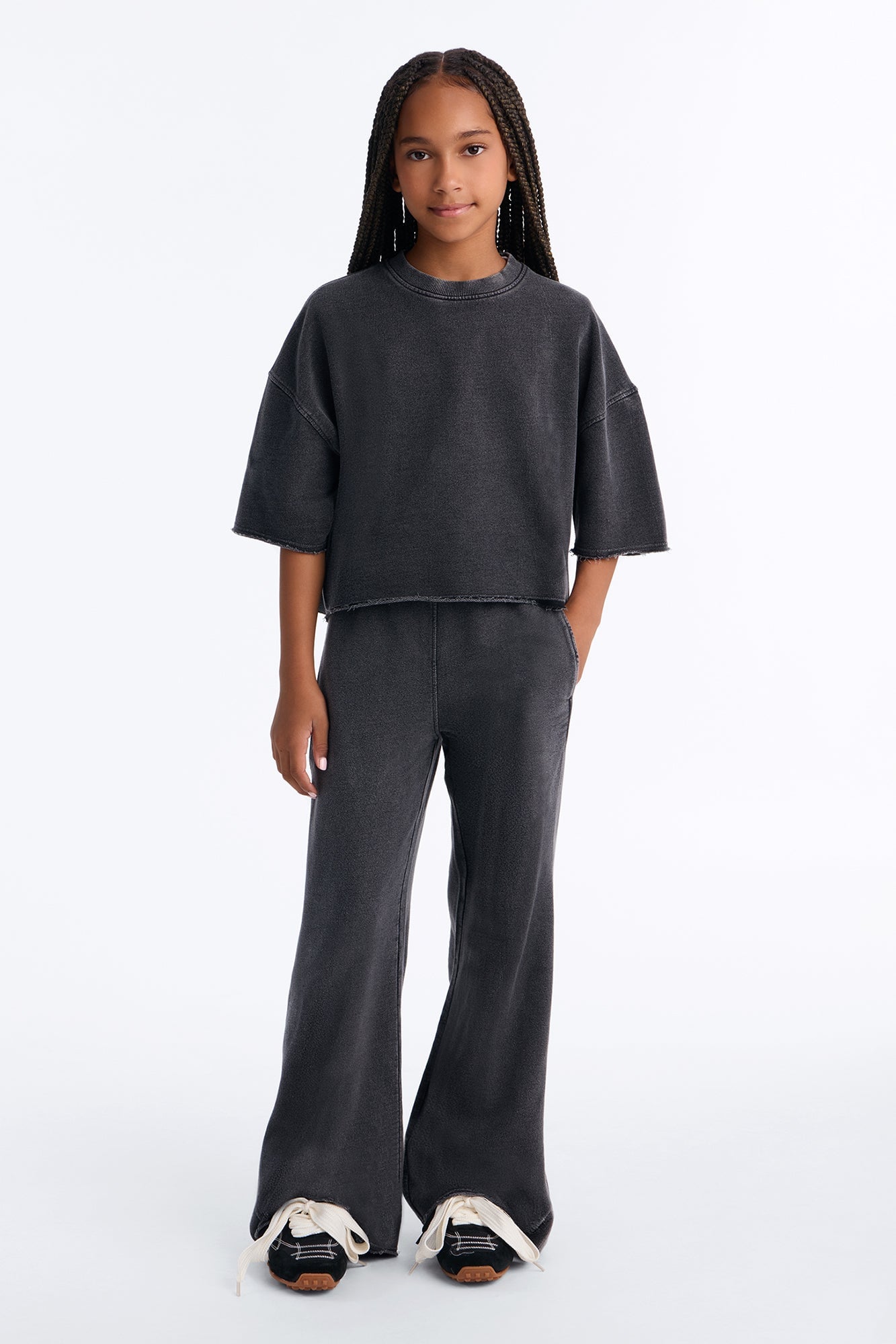 Mini Strollin' Around Pant Set - Charcoal image 1