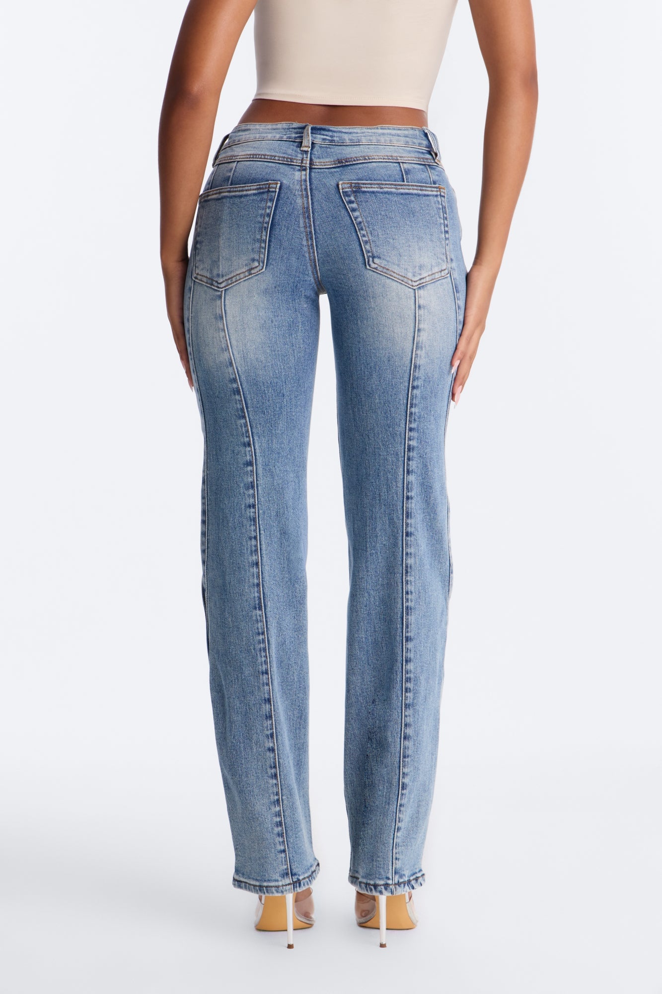 All Access Ultra Low Rise Straight Leg Jeans - Medium Wash image 4