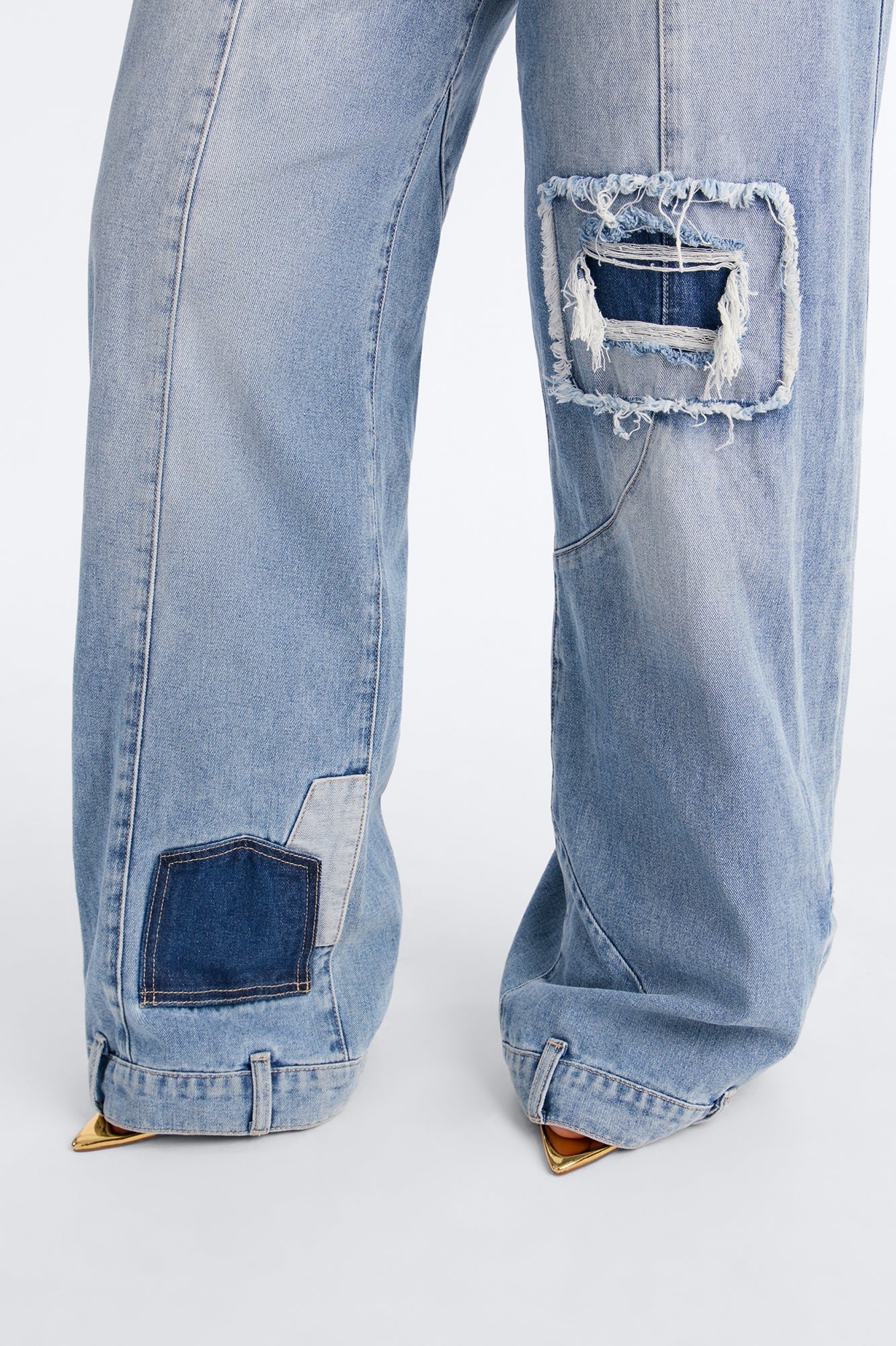 No Return Reconstructed Wide Leg Jeans - Medium Wash image 3