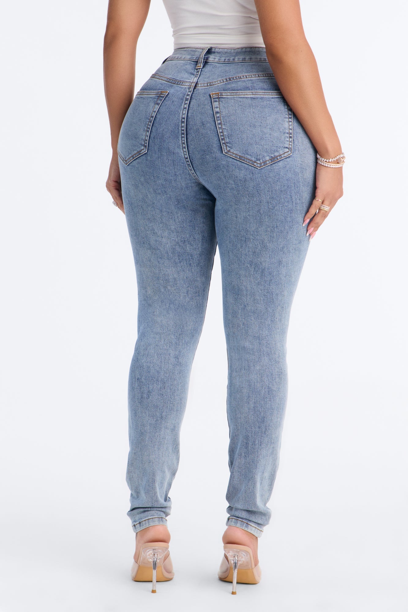 Cut it Out High Rise Stretch Skinny Jeans - Light Wash image 7
