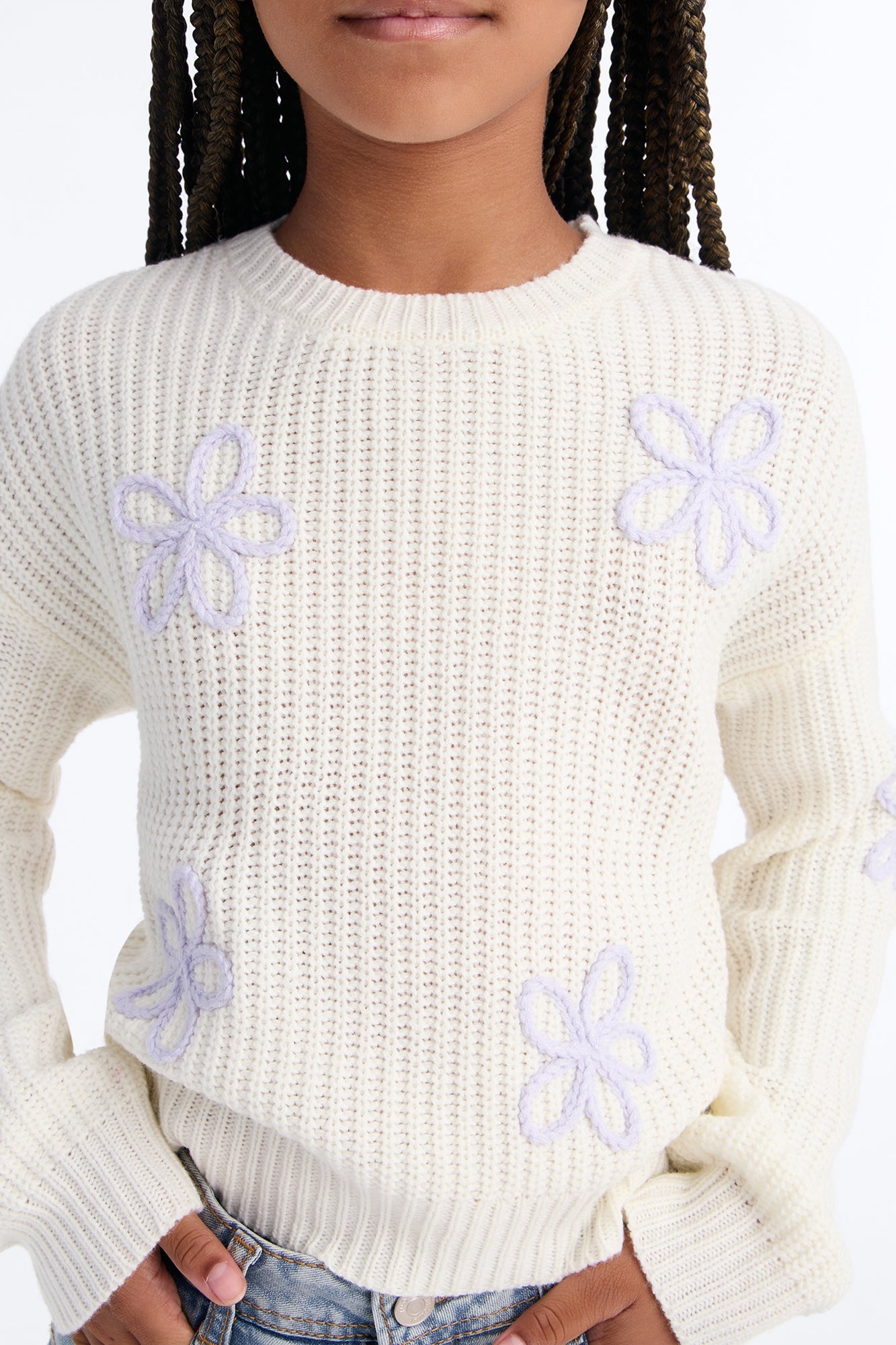 Mini Brilliant Bouquet Pullover Sweater - Ivory image 4