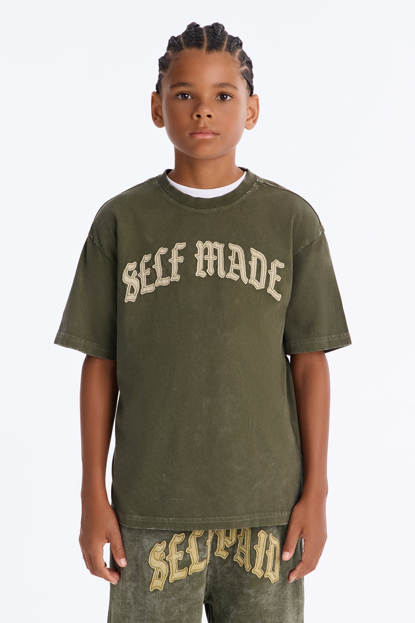 Mini Self Made Oversized Short Sleeve Tee - Olive image 1