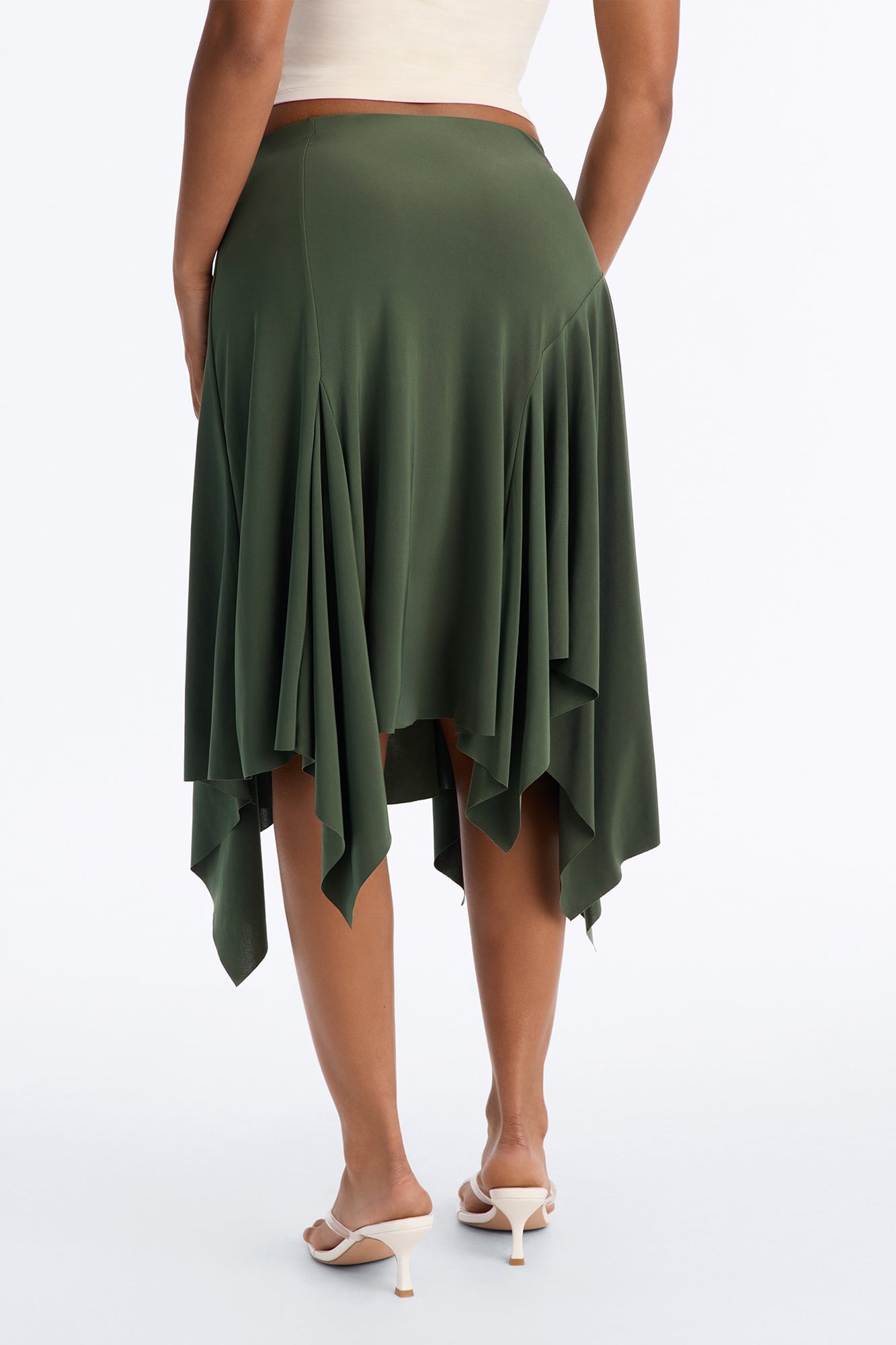 Mae Asymmetrical Midi Skirt - Green image 8