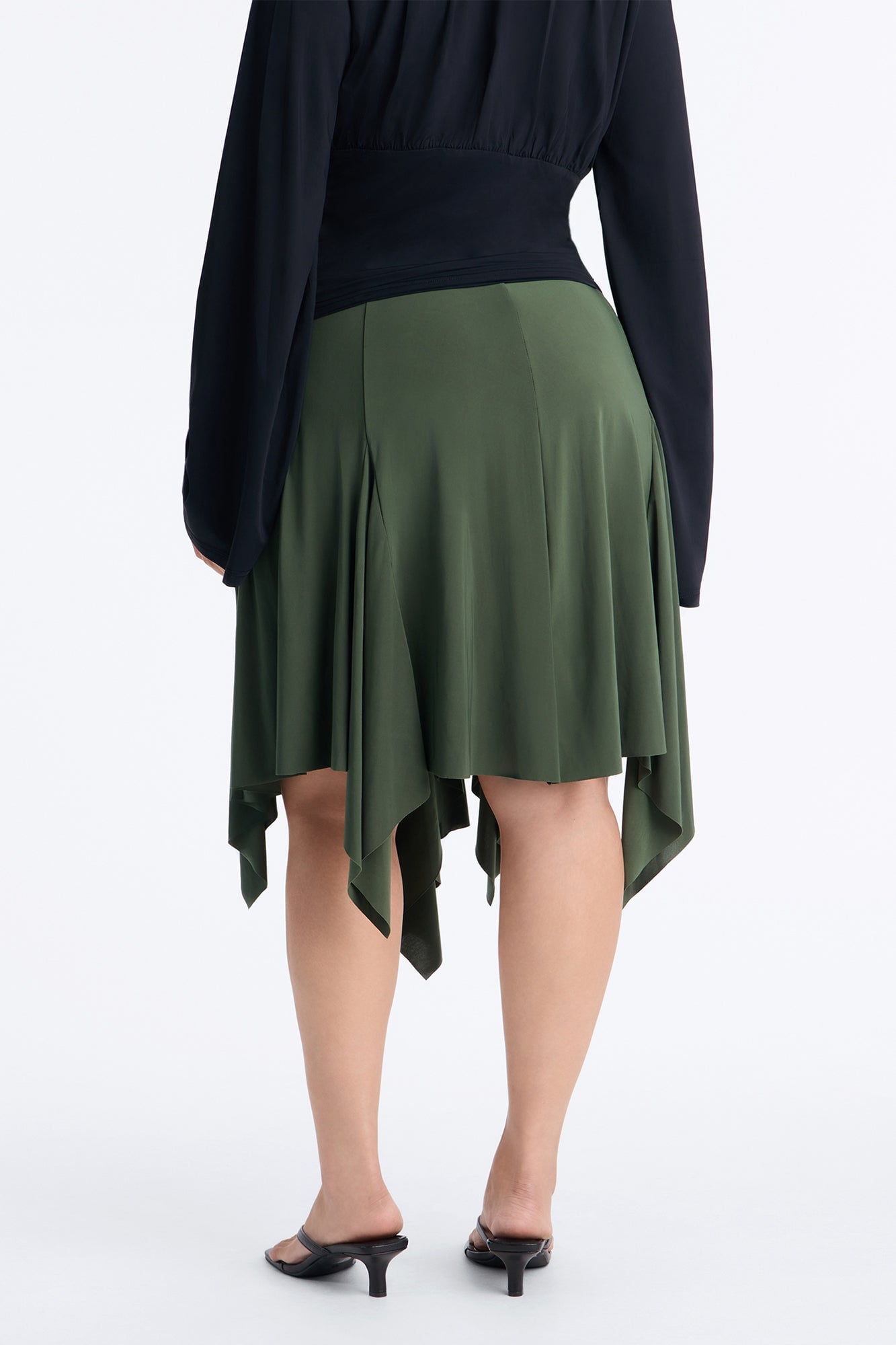 Mae Asymmetrical Midi Skirt - Green image 4
