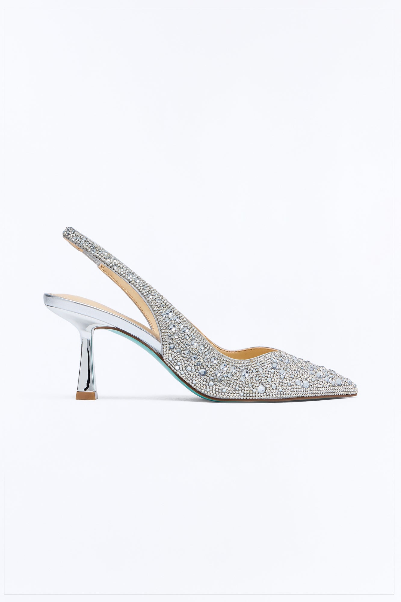 Betsey Johnson Clark Rhinestone Sling Back Pumps - Silver image 3