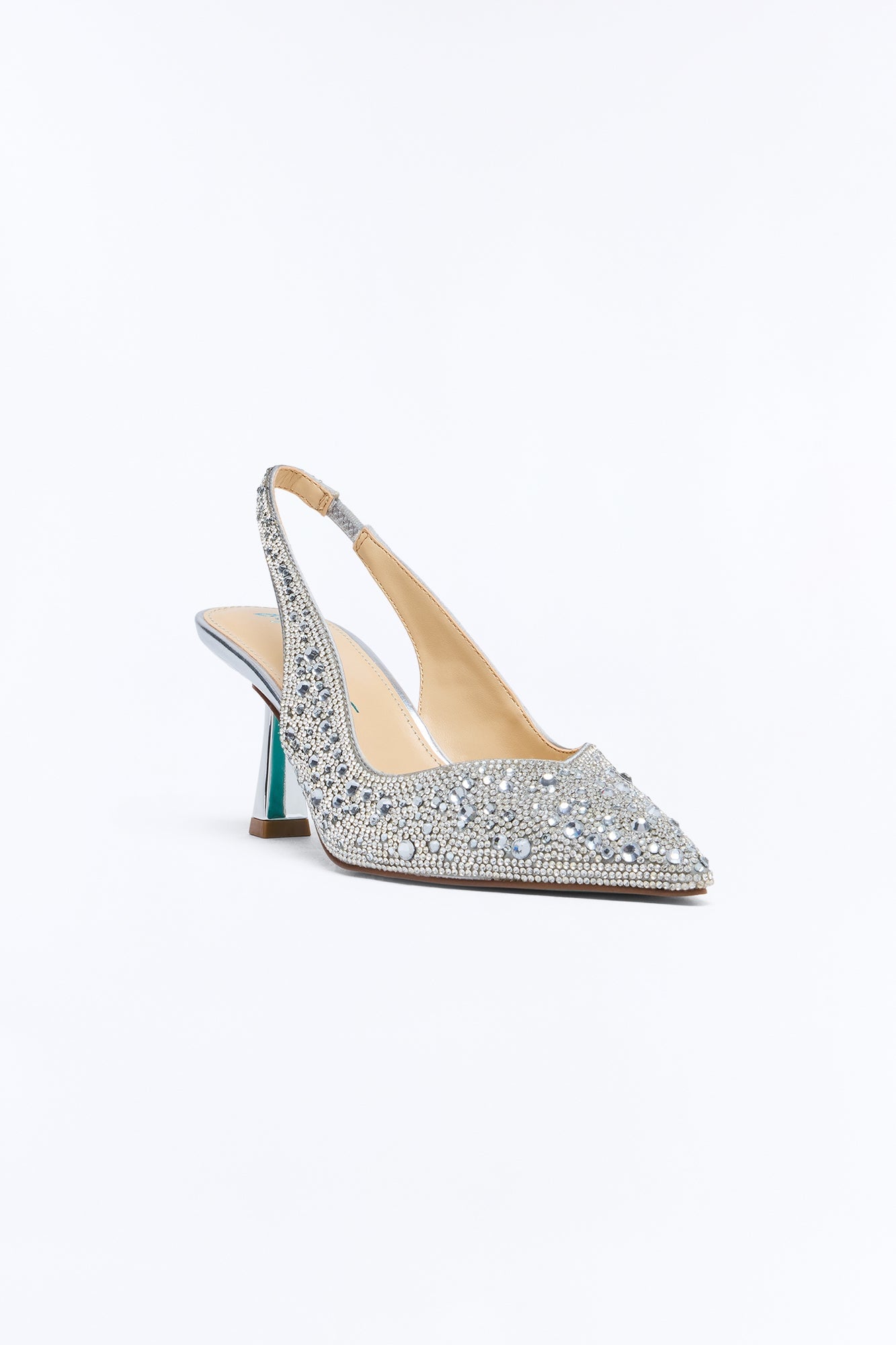 Betsey Johnson Clark Rhinestone Sling Back Pumps - Silver image 4