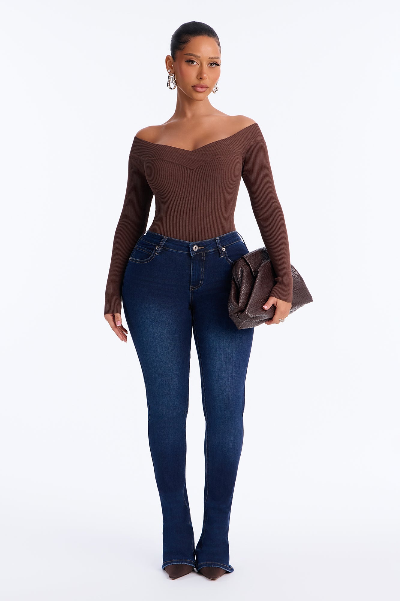 Sam Sweater Bodysuit - Chocolate image 2