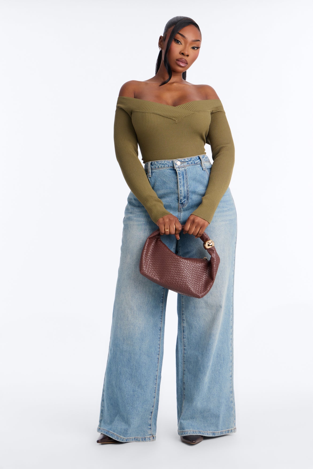 Sam Sweater Bodysuit - Olive image 2