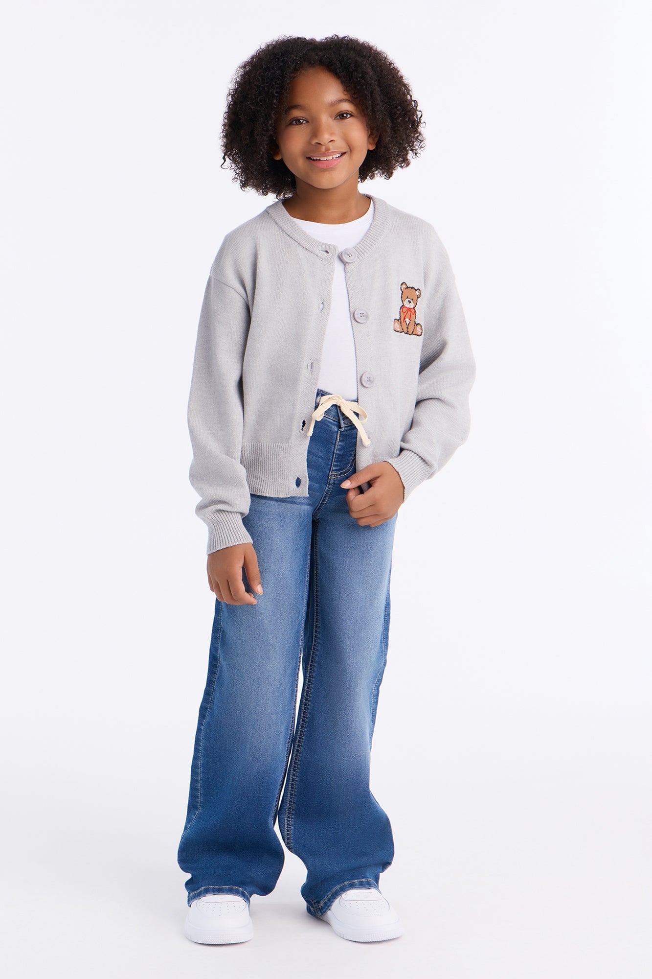 Mini Beary Nice To See You Cardigan - Heather Grey image 2