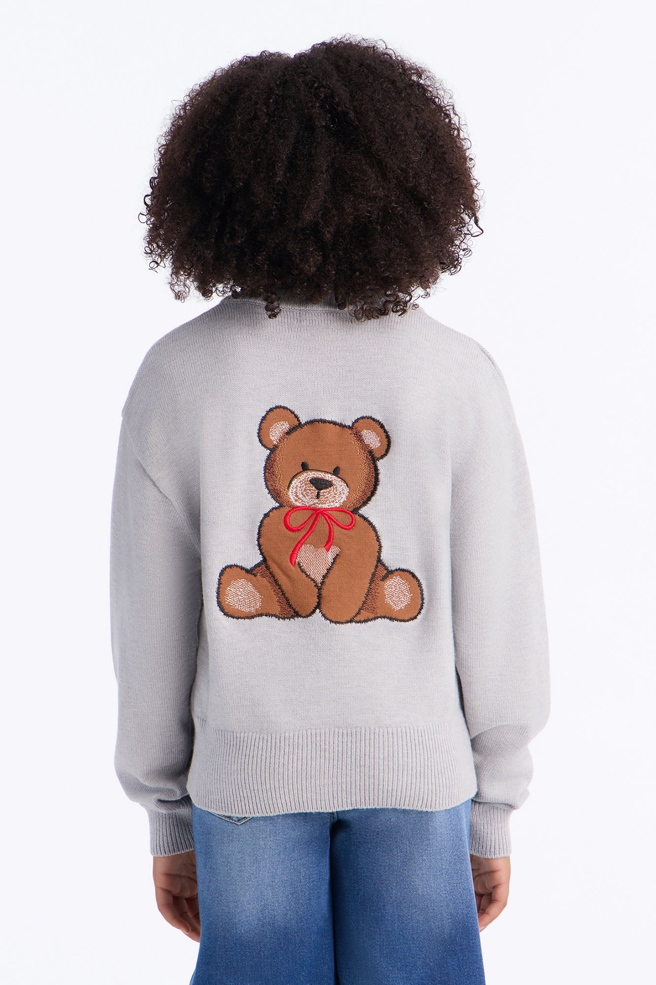 Mini Beary Nice To See You Cardigan - Heather Grey image 3