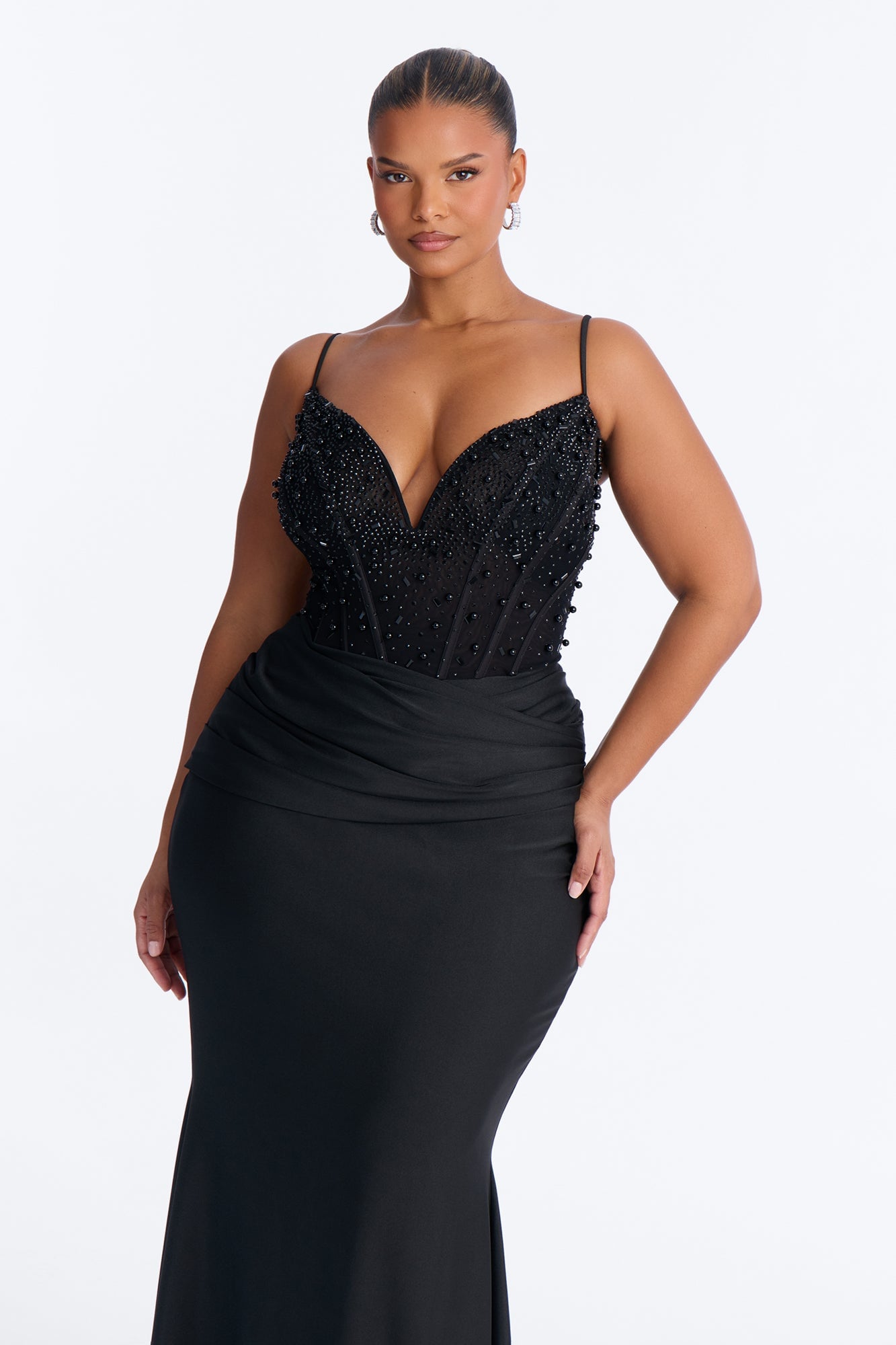 Players Charm Embellished Maxi Gown - Black image 2