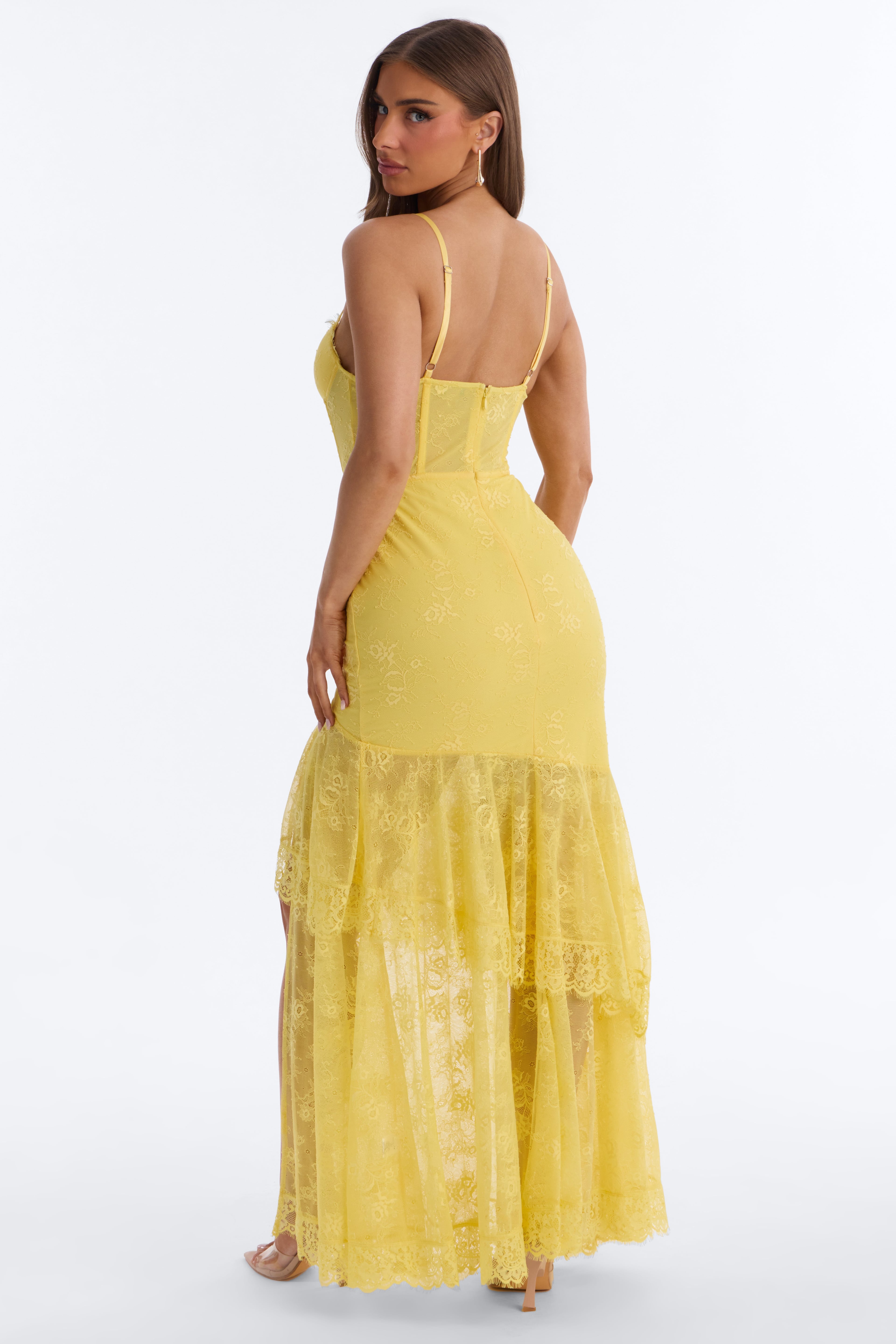 Take Me Out Lace Gown - Yellow image 3
