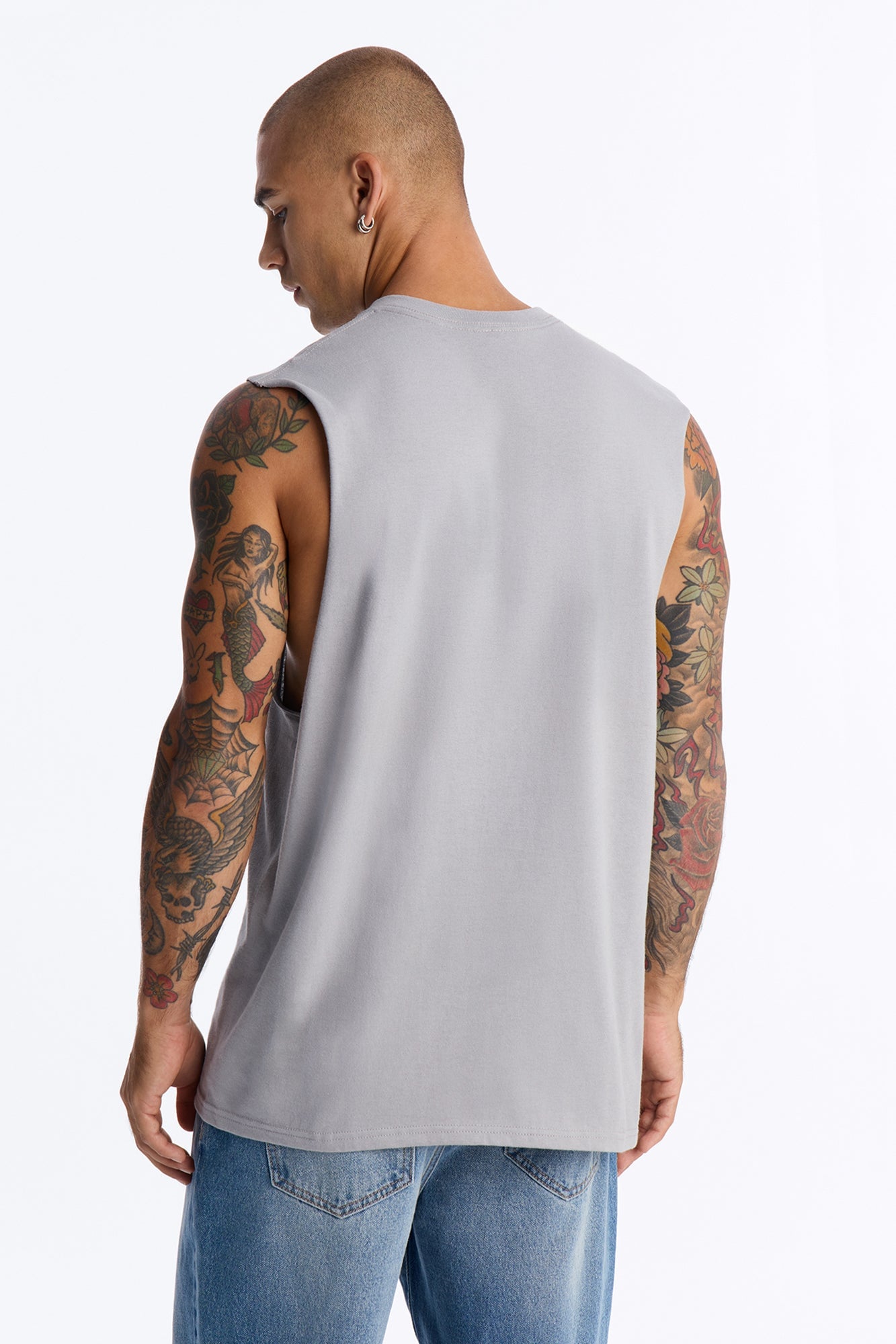 Still Learning Oversized Muscle Tee - Grey image 8