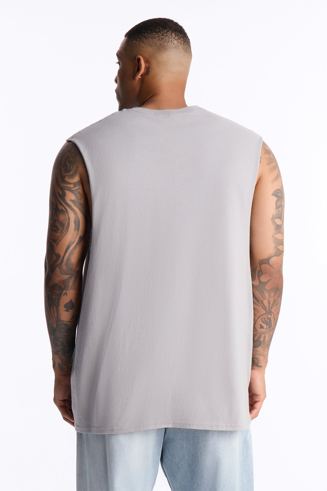 Still Learning Oversized Muscle Tee - Grey image 3